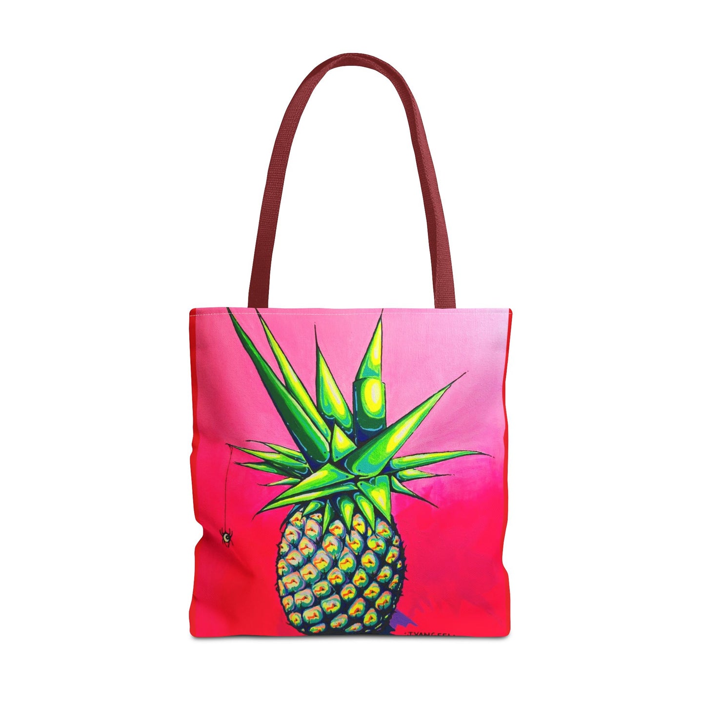 Premium Neon Pineapple Tote Bag, Original Artist Design, Reusable Shopping Tote, Eco-Friendly