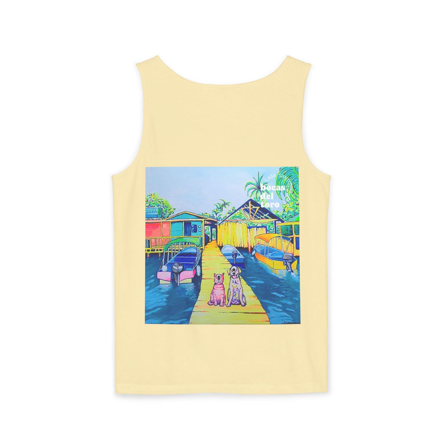 Unisex Cyclops Cat and Dog in Bocas Tank Top - Perfect for Summer Vibes