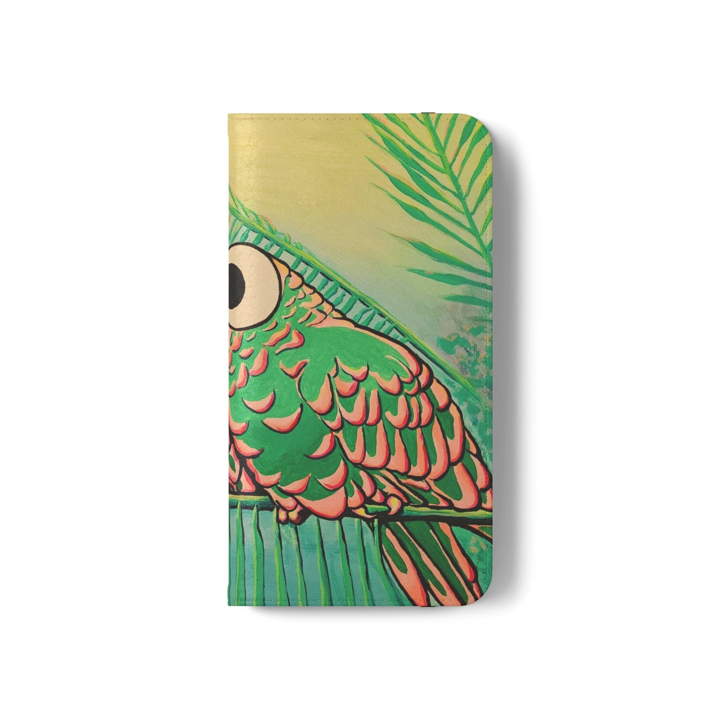 Chatty Cyclops Parrots Flip Phone Case – Wallet Cover with Card Slots