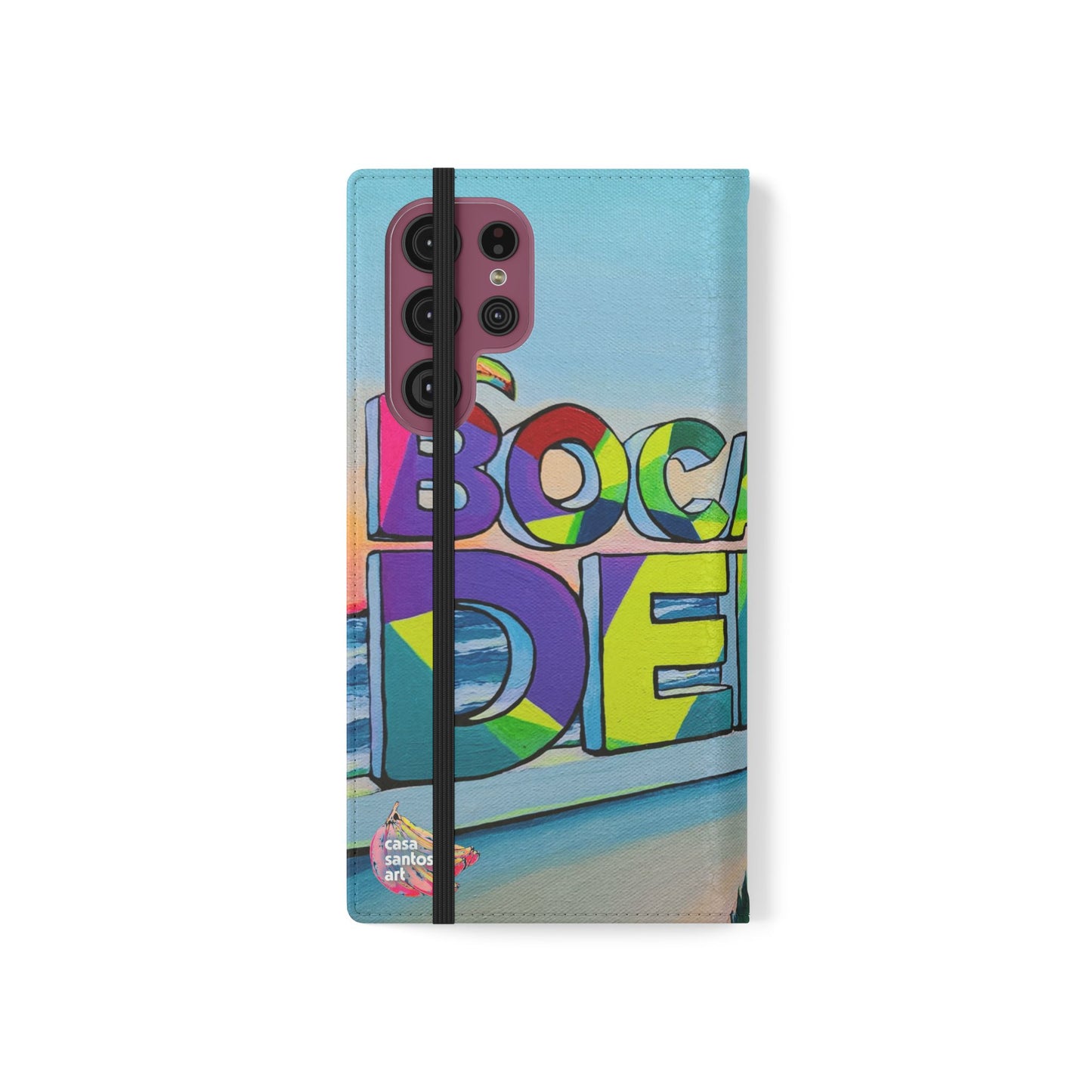 Bocas Del Toro Sign Flip Phone Case – Wallet Cover with Card Slots