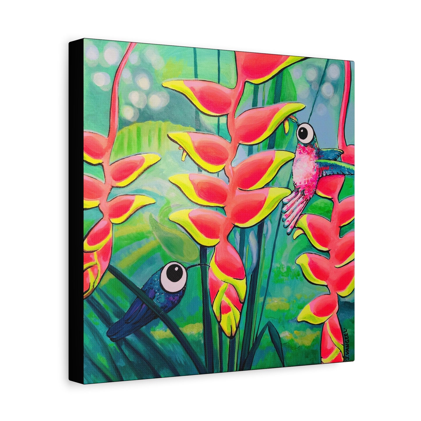 Cyclops Hummingbirds Original Canvas Art Print, Original Artist Design, Home Decor Wall Art
