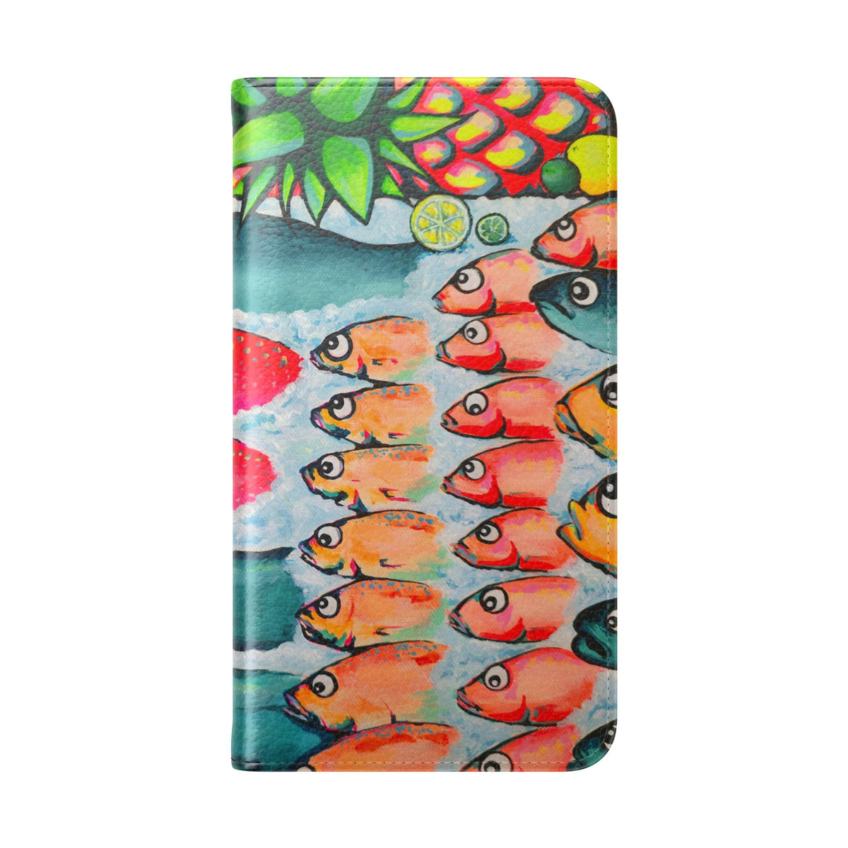Neon Cabo Fish Market Flip Phone Case – Wallet Cover with Card Slots