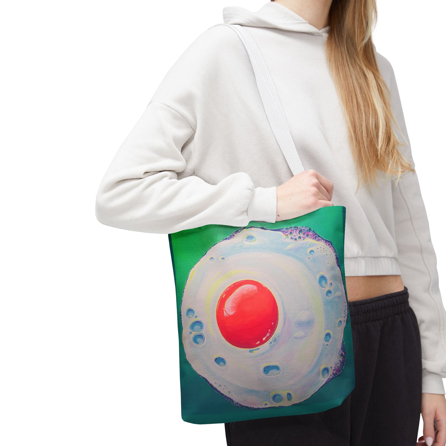 Premium Neon Fried Egg Tote Bag, Original Artist Design, Reusable Shopping Tote,  Eco-Friendly
