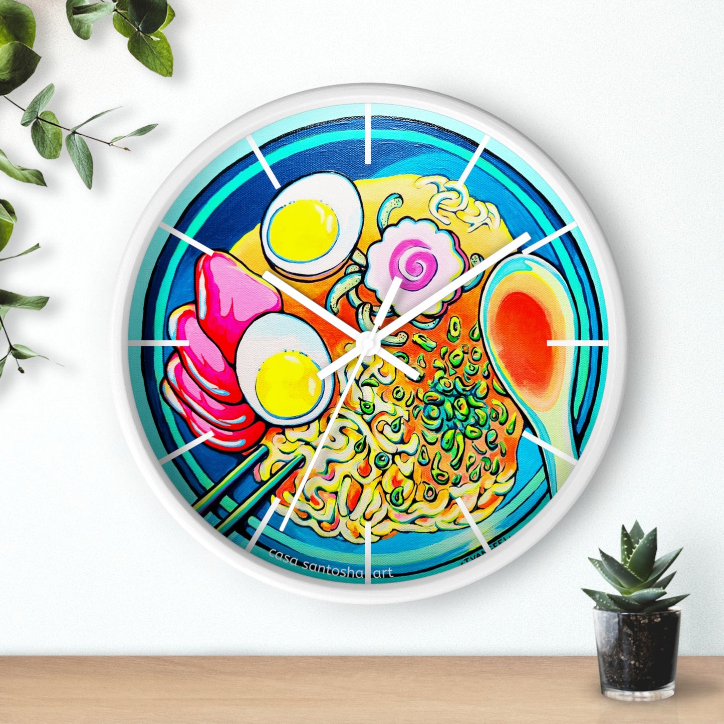 Neon Ramen Pop Art Wall Clock