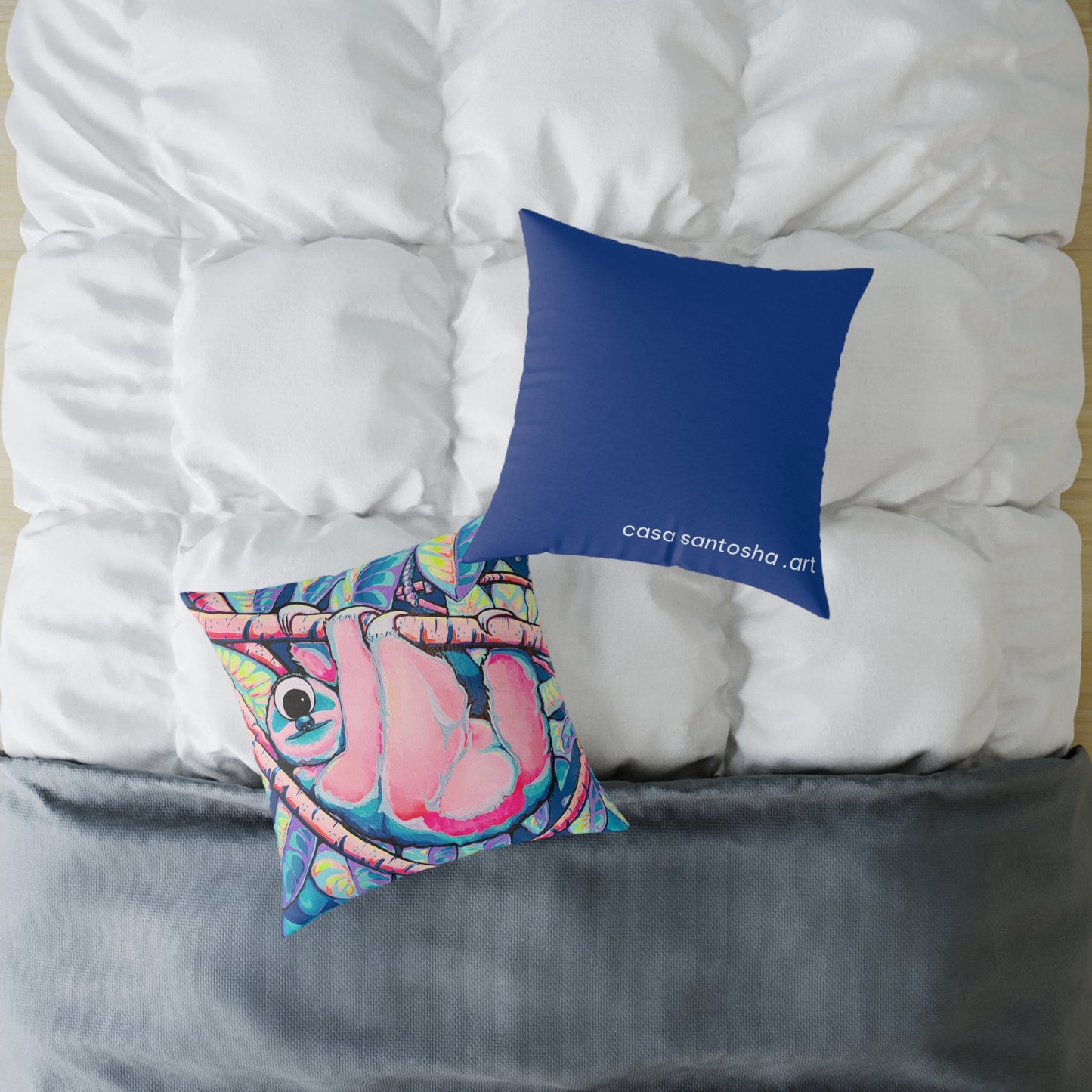 Cyclops Sloth Art Canvas Decorative Pillow