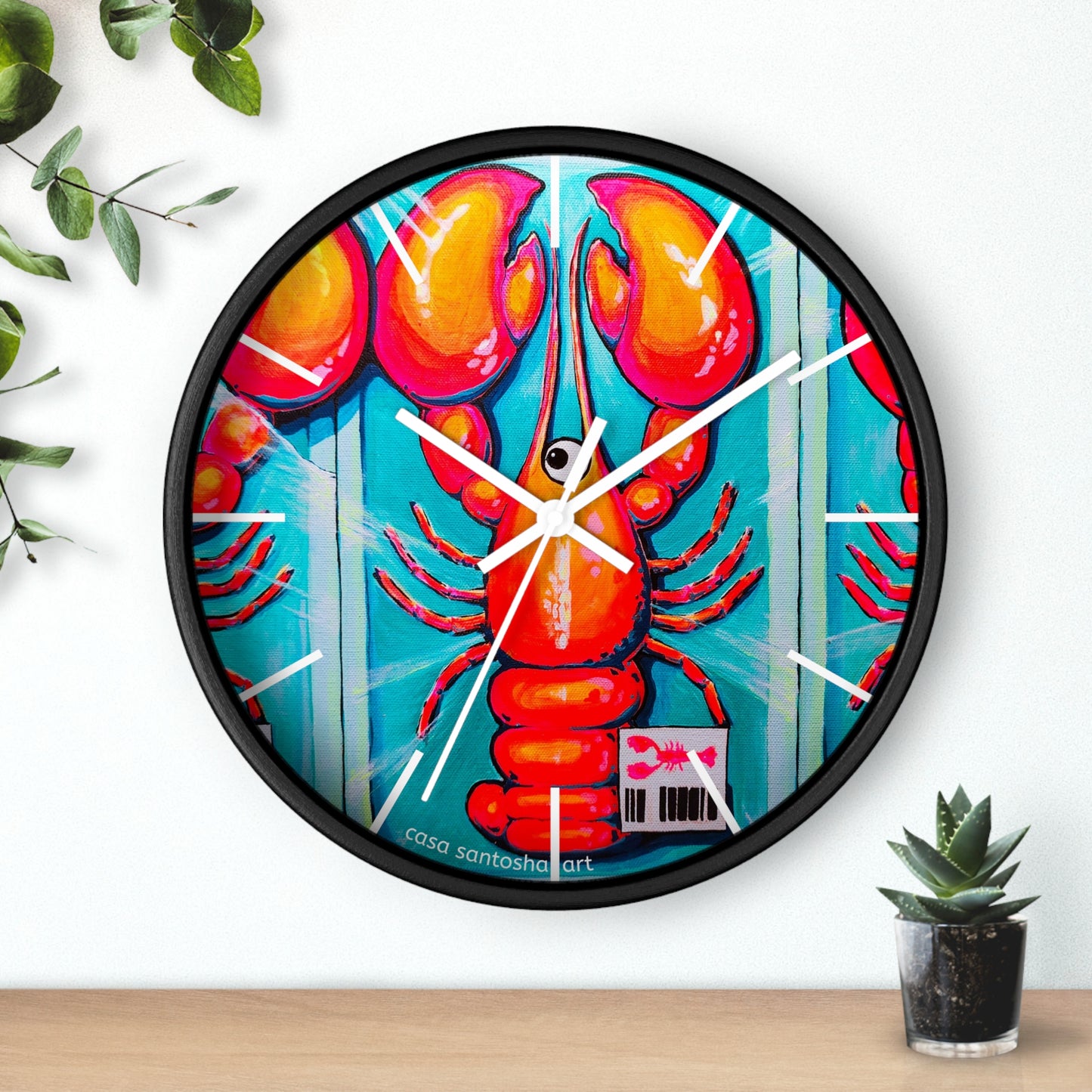 Fresh Neon Lobster Pop Art Wall Clock