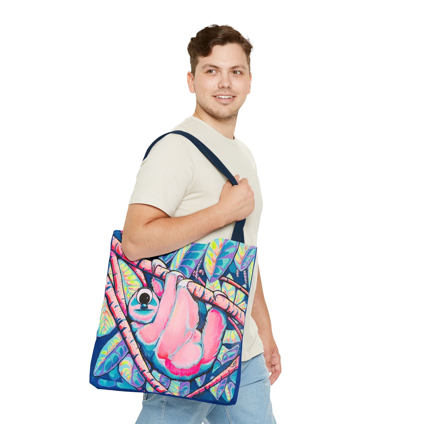 Premium Cyclops Sloth Tote Bag, Original Artist Design, Reusable Shopping Tote, Eco-Friendly