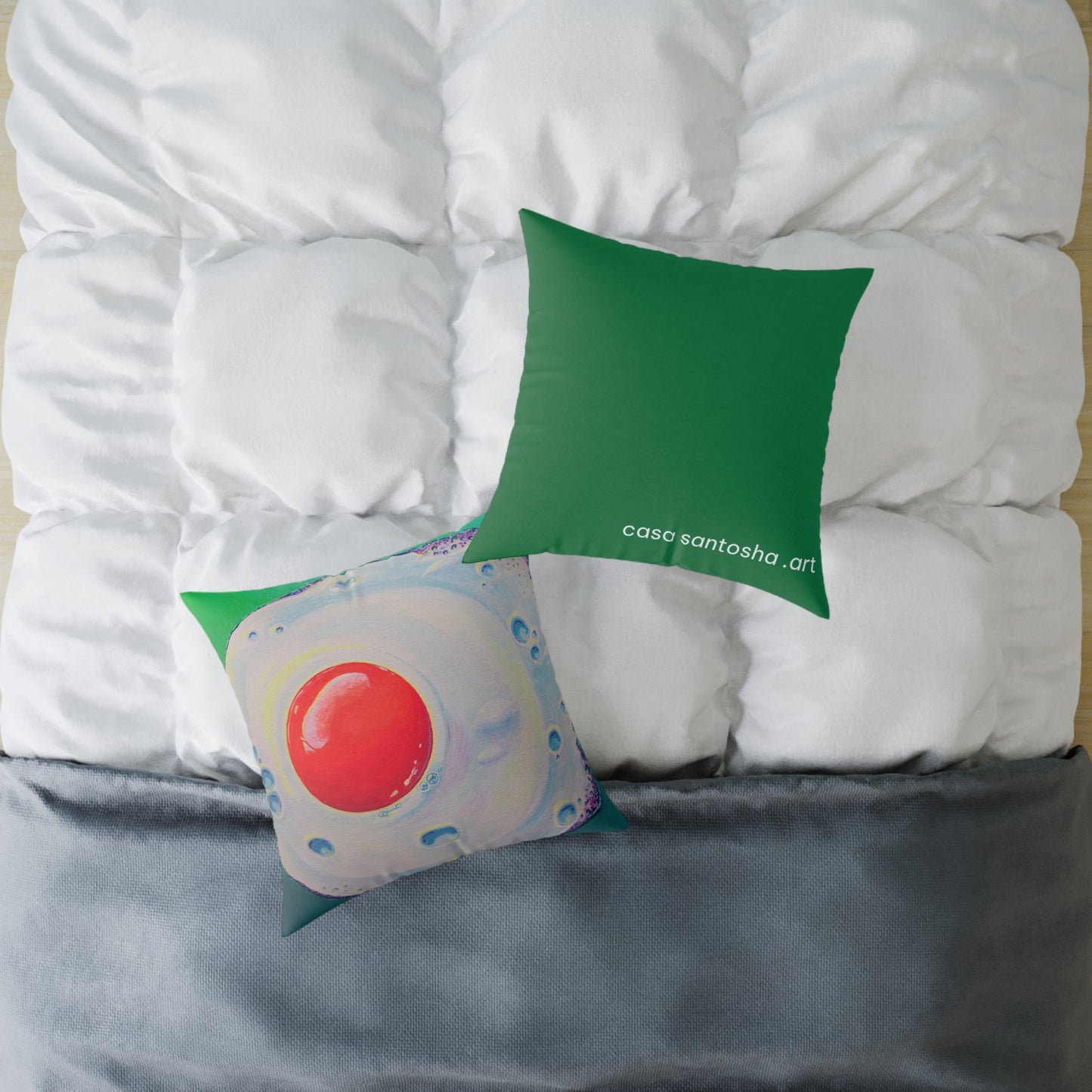 Neon Fried Egg Art Canvas Decorative Pillow