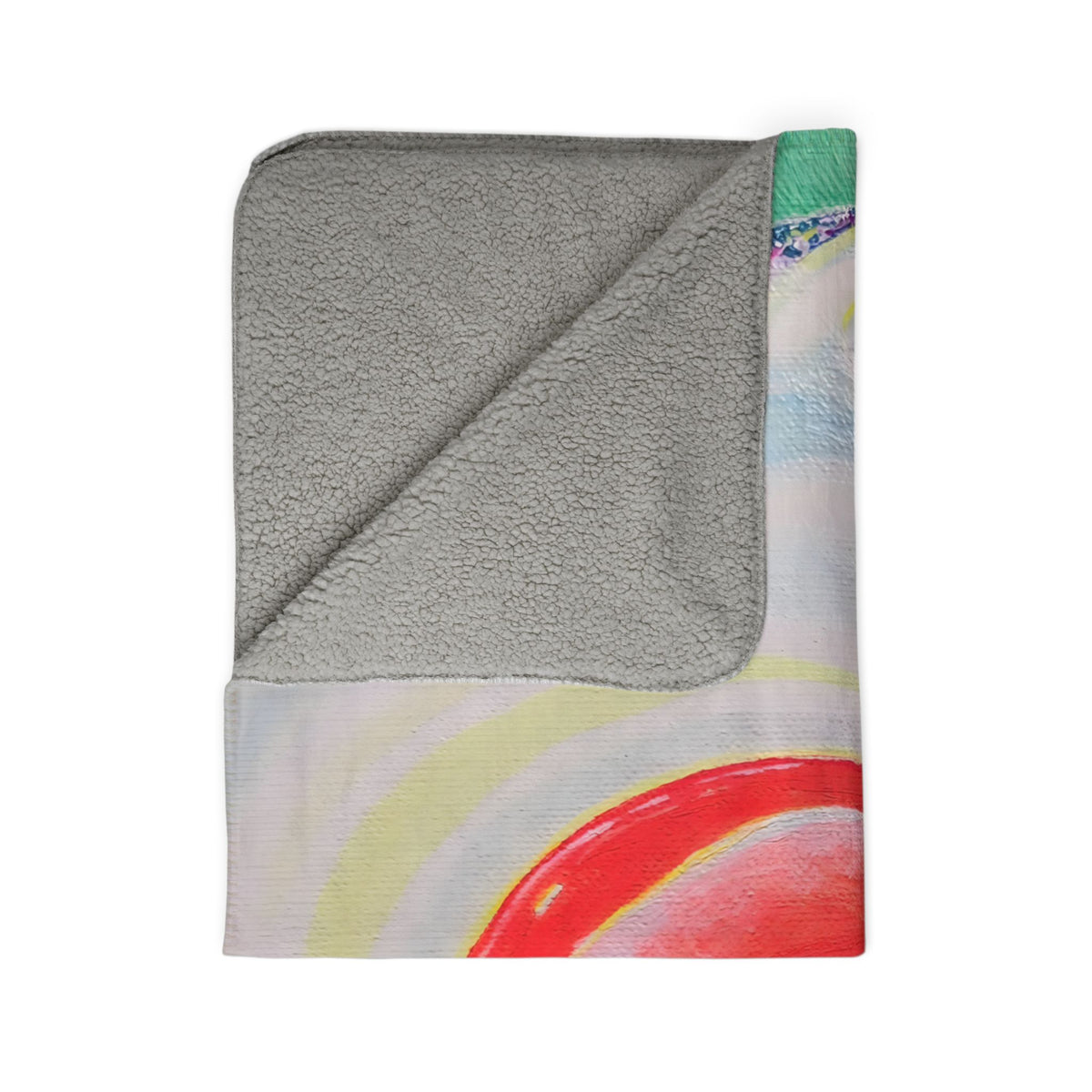 Neon Fried Egg Fleece Sherpa Blanket
