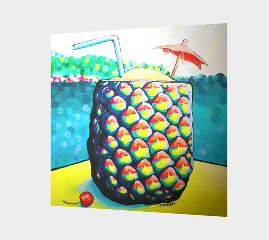 Neon Piña Colada Aluminum Wall Art
