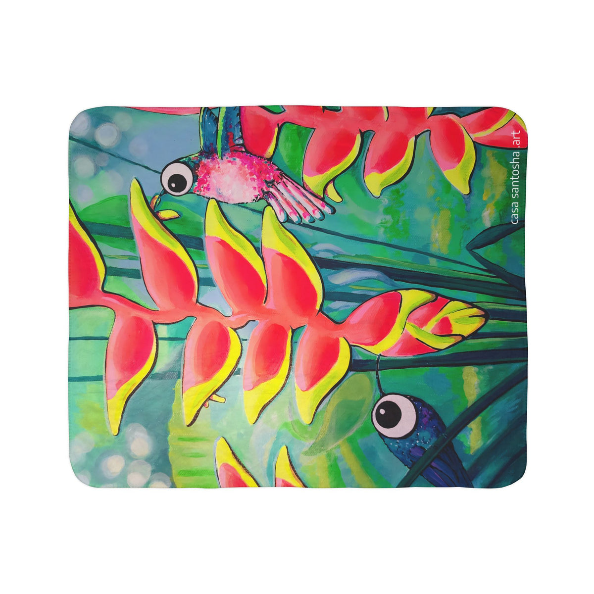 Cyclops Hummingbirds Fleece Sherpa Blanket