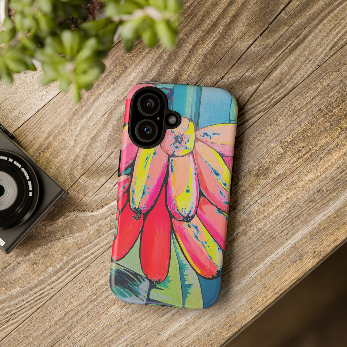 Neon Primitivo Bananas Tough Phone Case