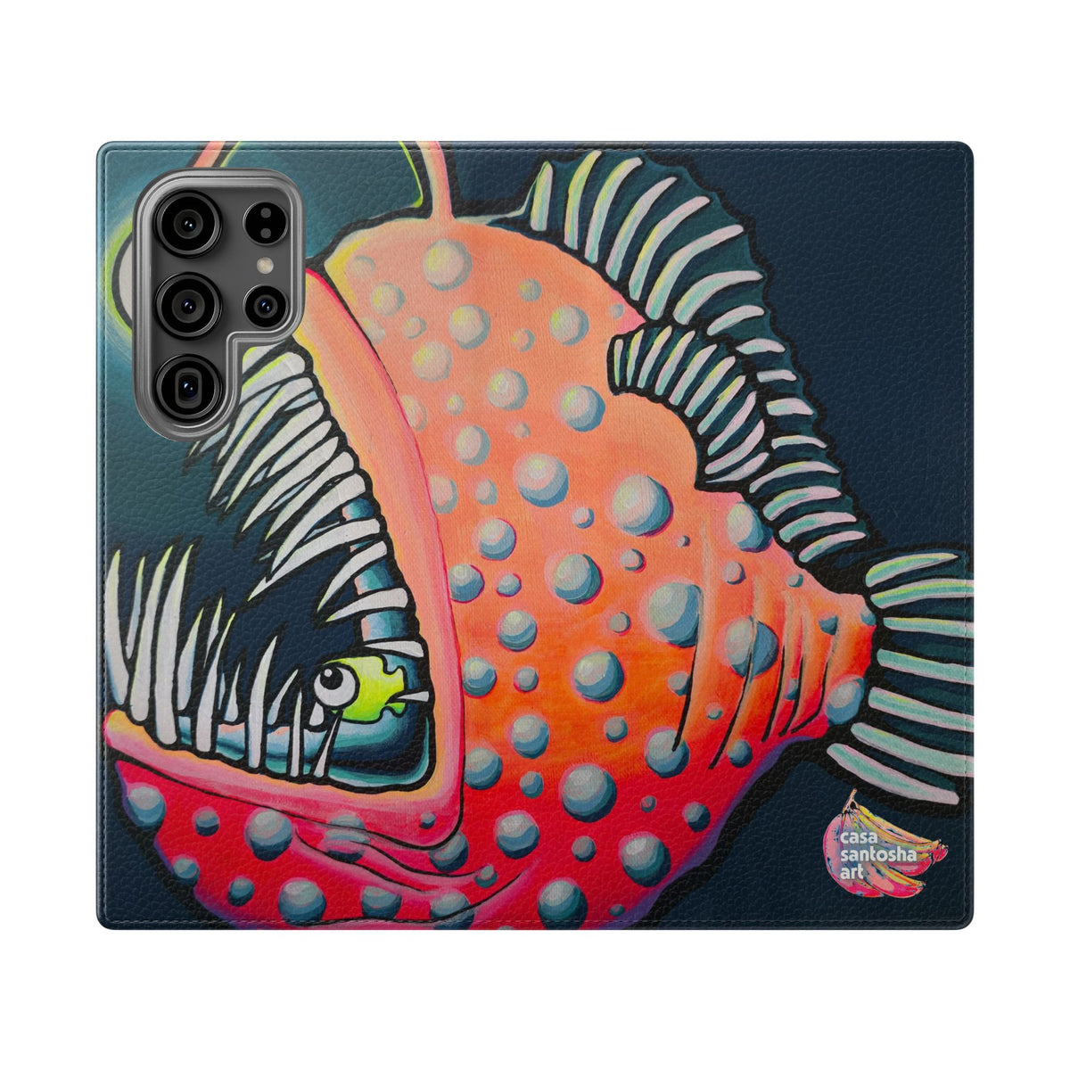 Cyclops Anglerfish Flip Phone Case – Wallet Cover with Card Slots