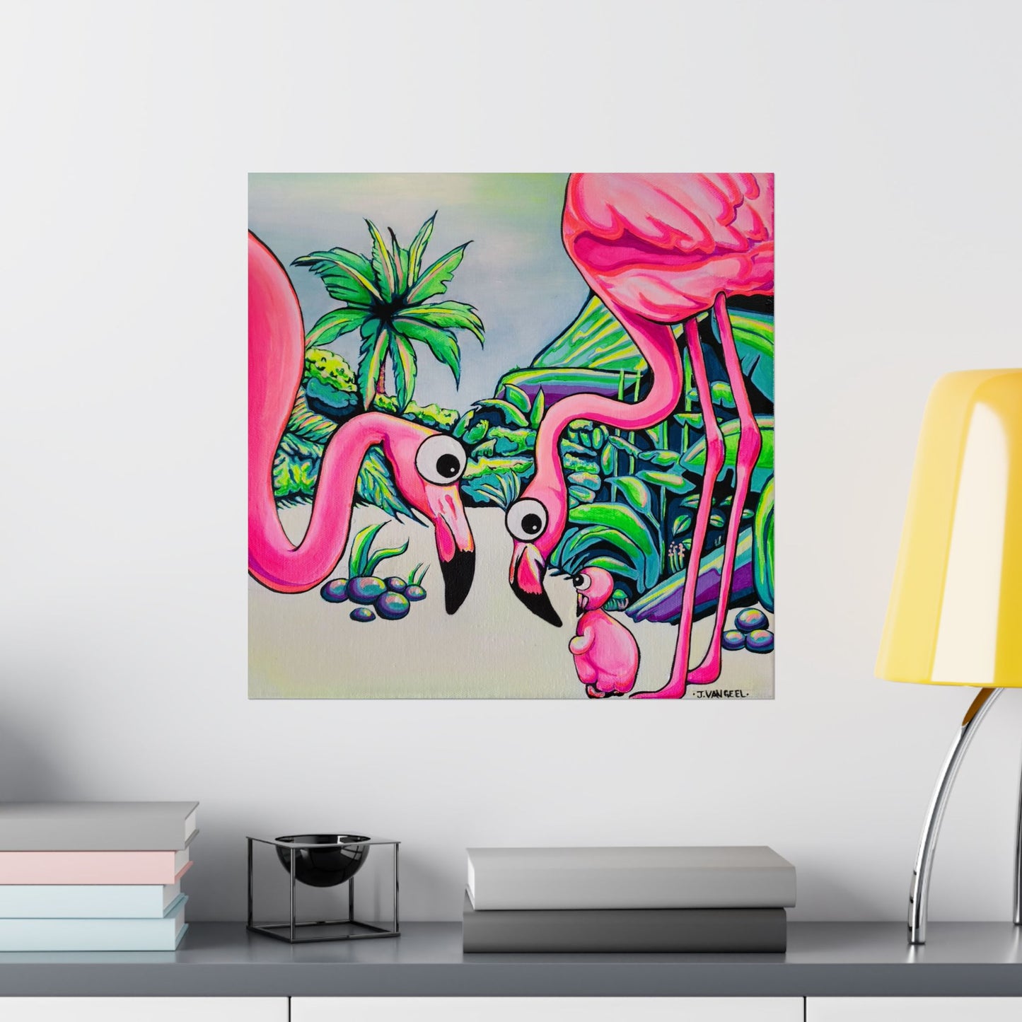 Cyclops Flamingo Family Giclée Art Poster