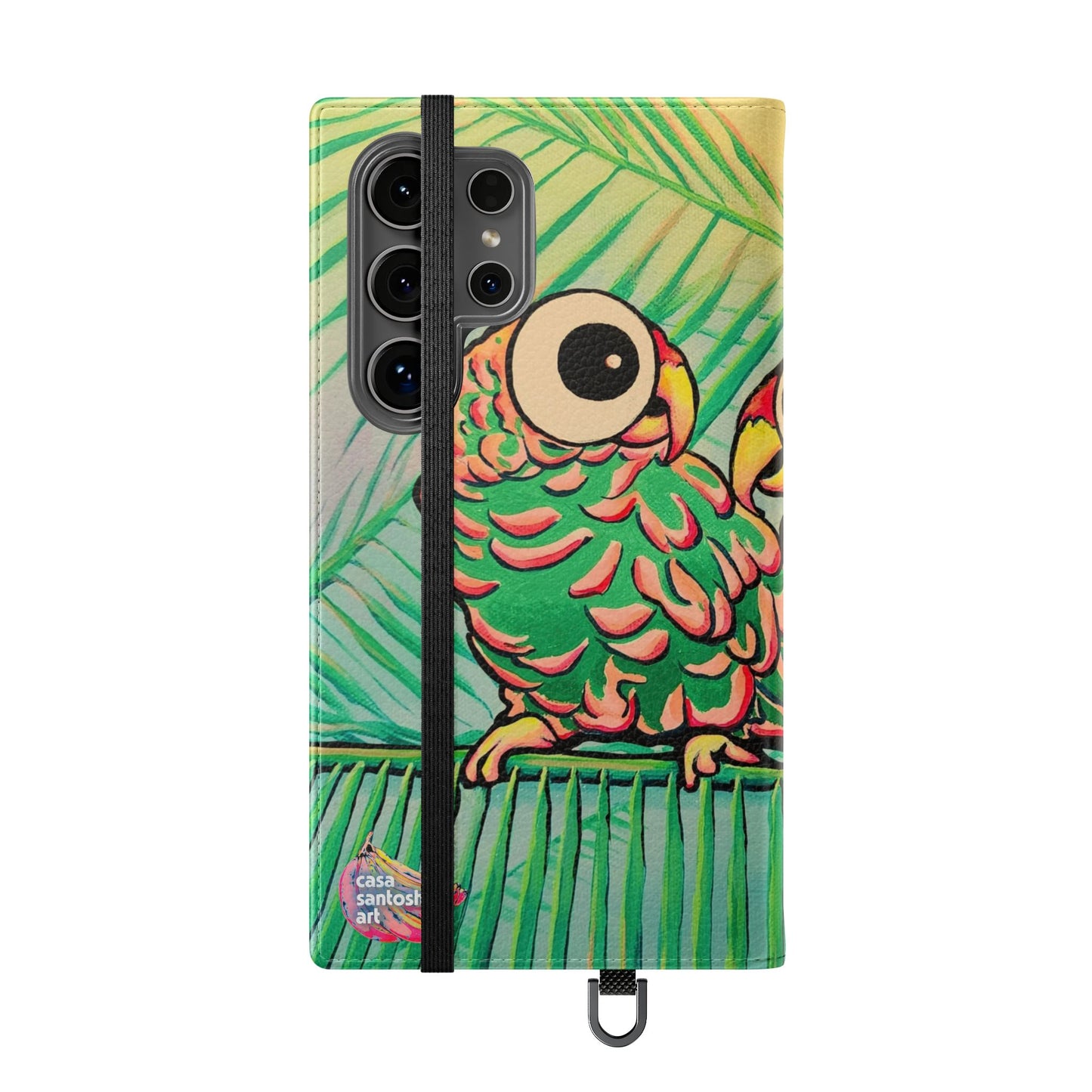 Chatty Cyclops Parrots Flip Phone Case – Wallet Cover with Card Slots