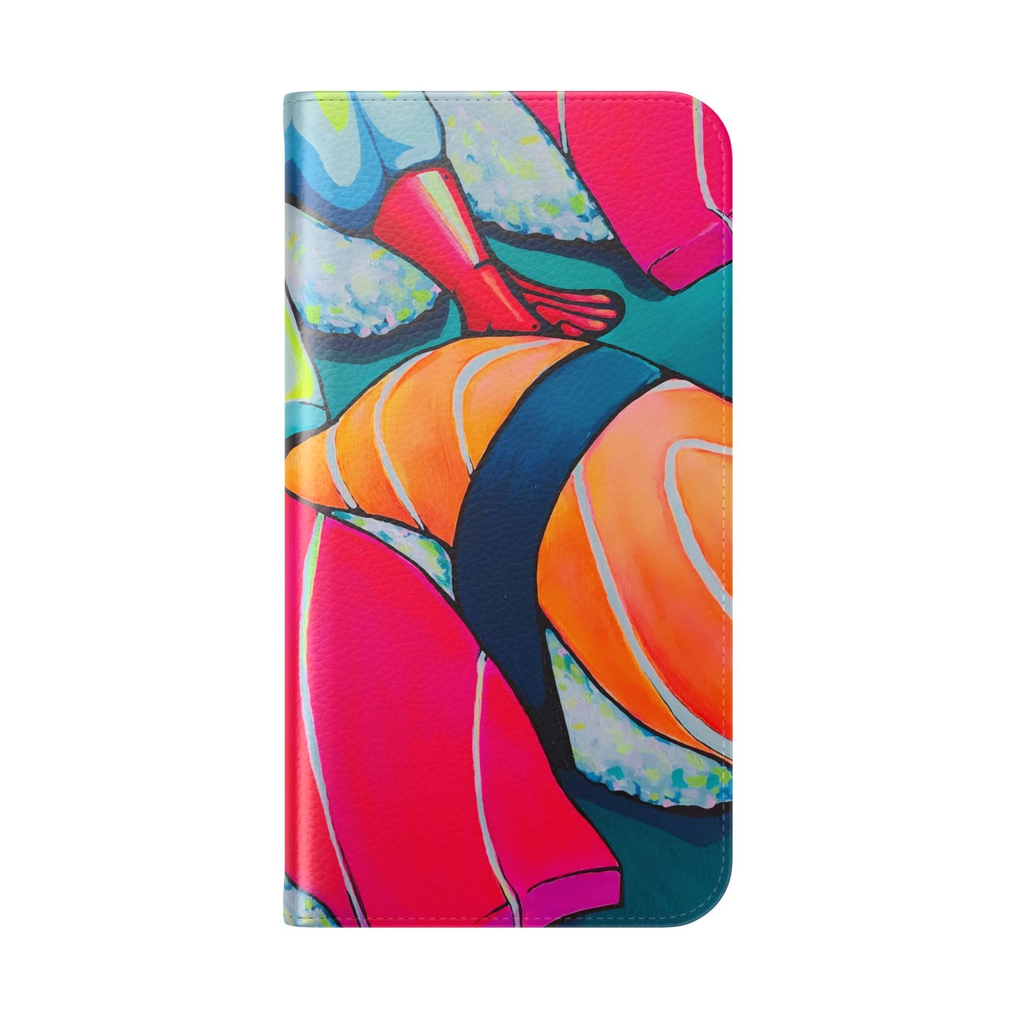 Étui portefeuille pour téléphone à clapet Neon Sushi avec porte-cartes