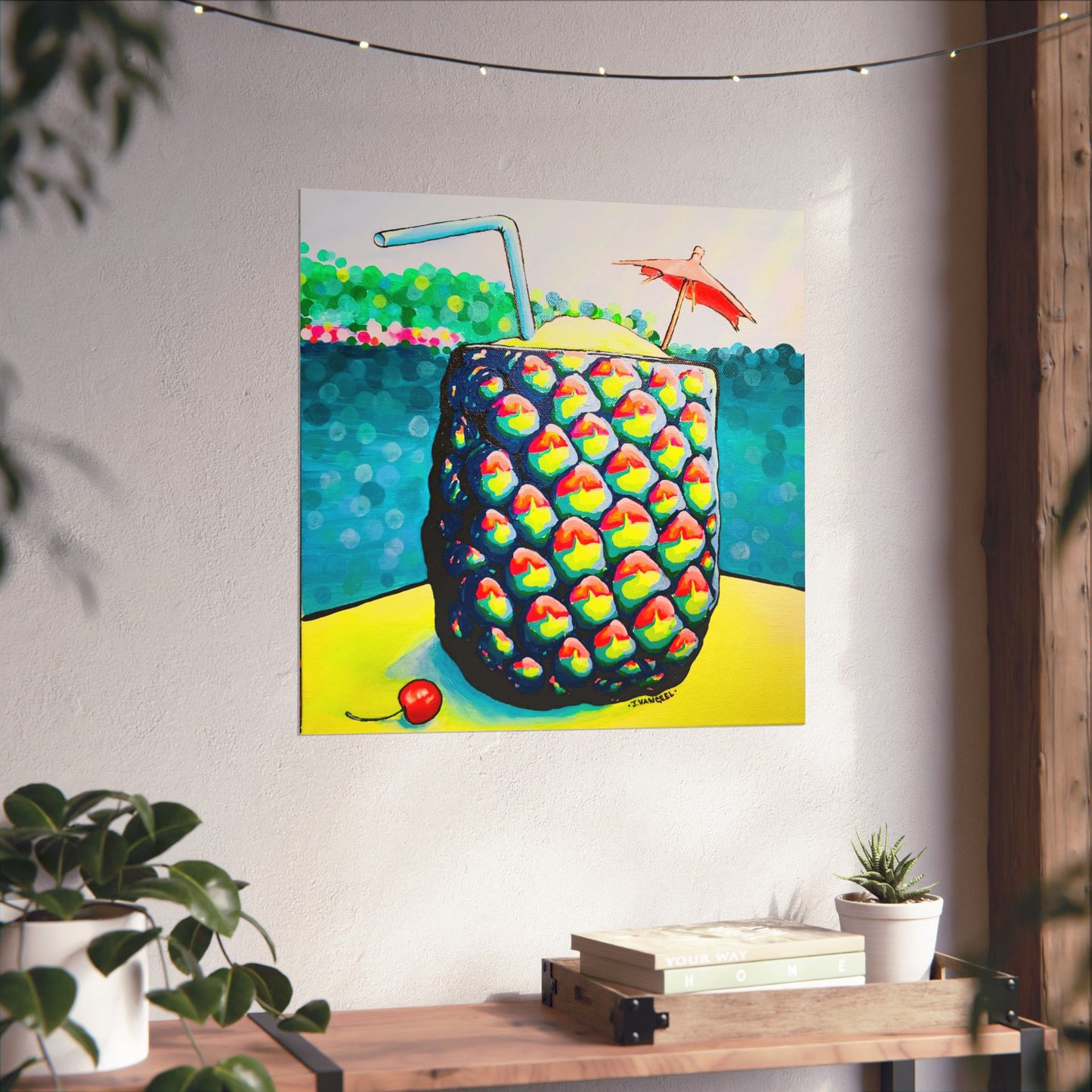Neon Piña Colada Giclée Art Poster