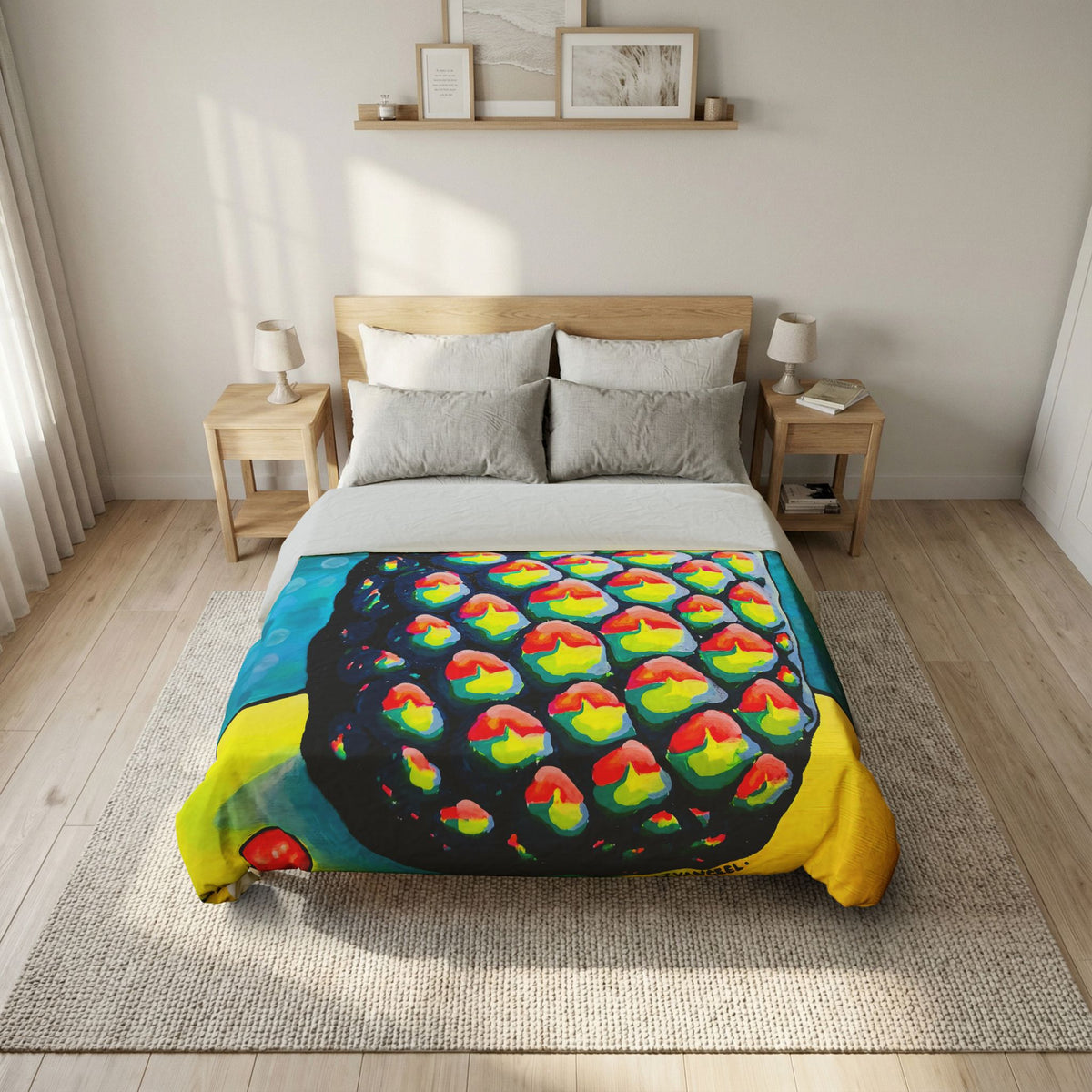 Neon Piña Colada Duvet Cover
