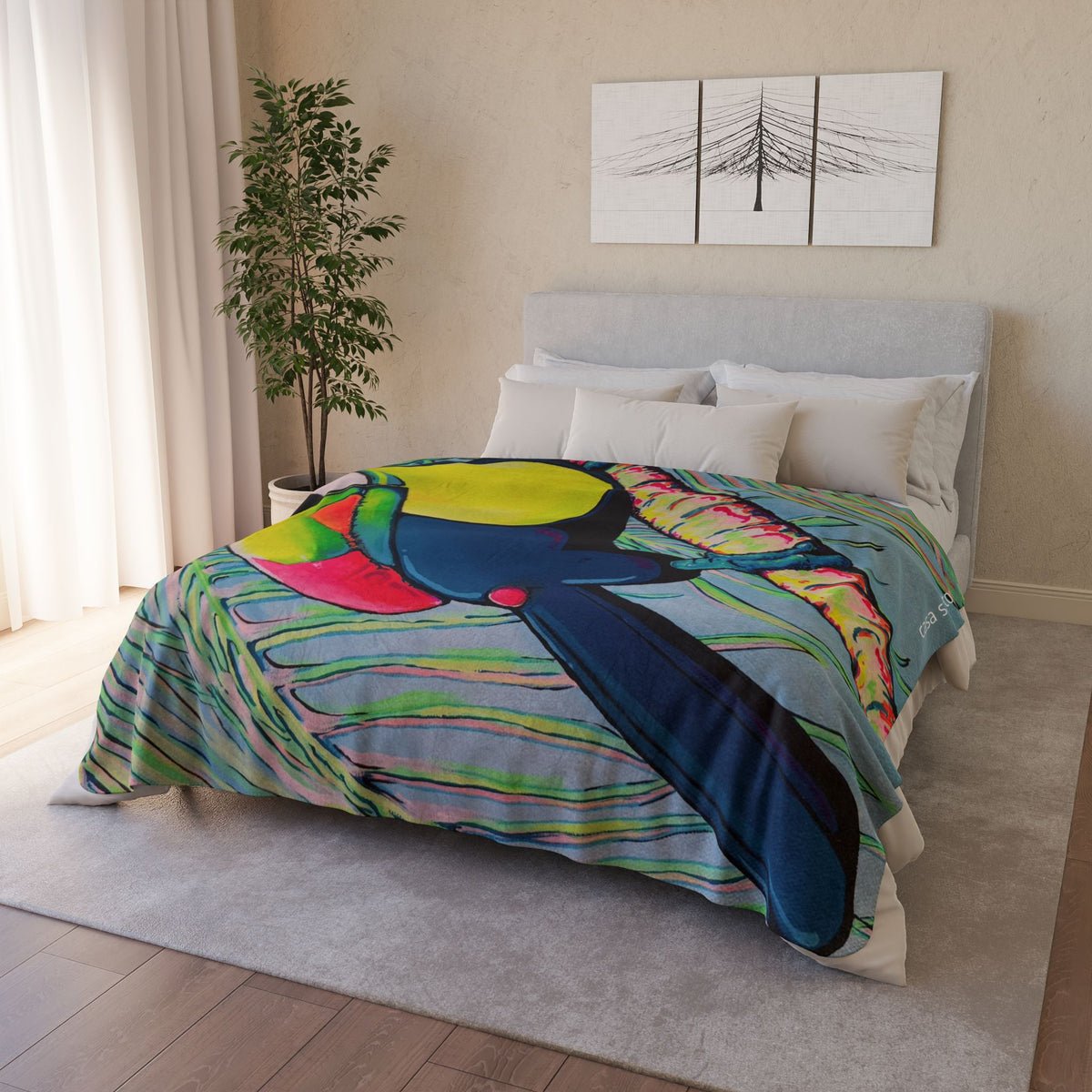 Cyclops Toucan Fleece Sherpa Blanket