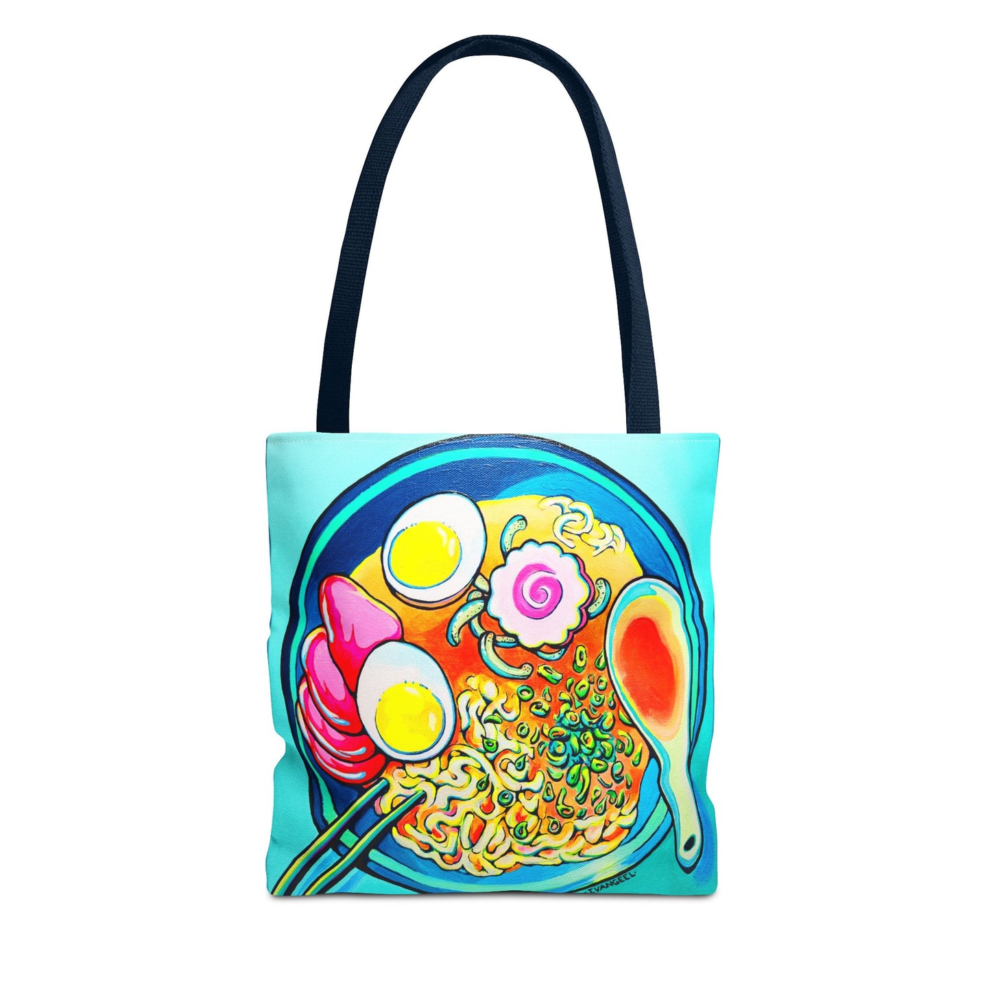 Premium Neon Ramen Tote Bag, Original Artist Design, Reusable Shopping Tote, Eco-Friendly