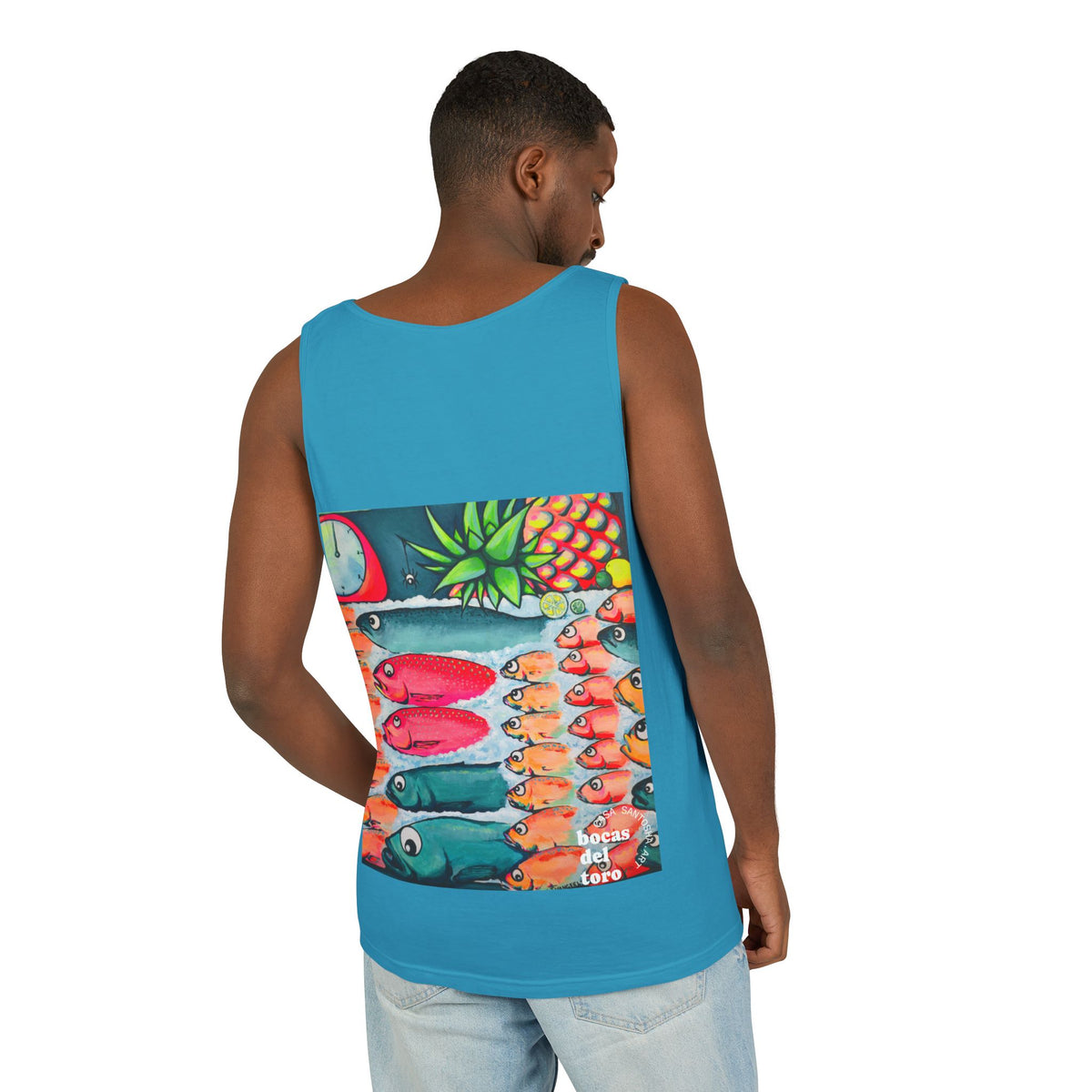 Unisex Neon Cabo Fish Market Tank Top