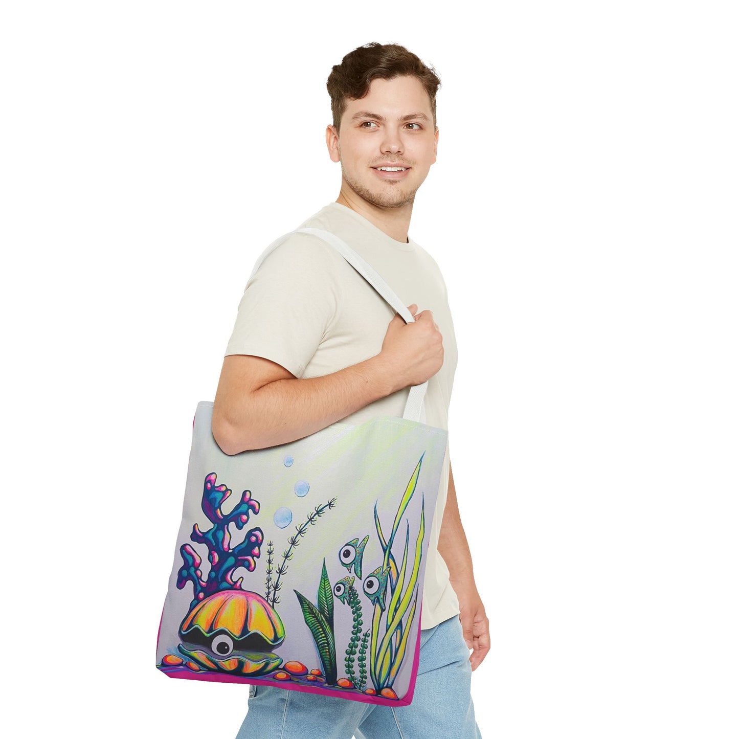 Premium Cyclops Clam Tote Bag, Original Artist Design, Reusable Shopping Tote,  Eco-Friendly