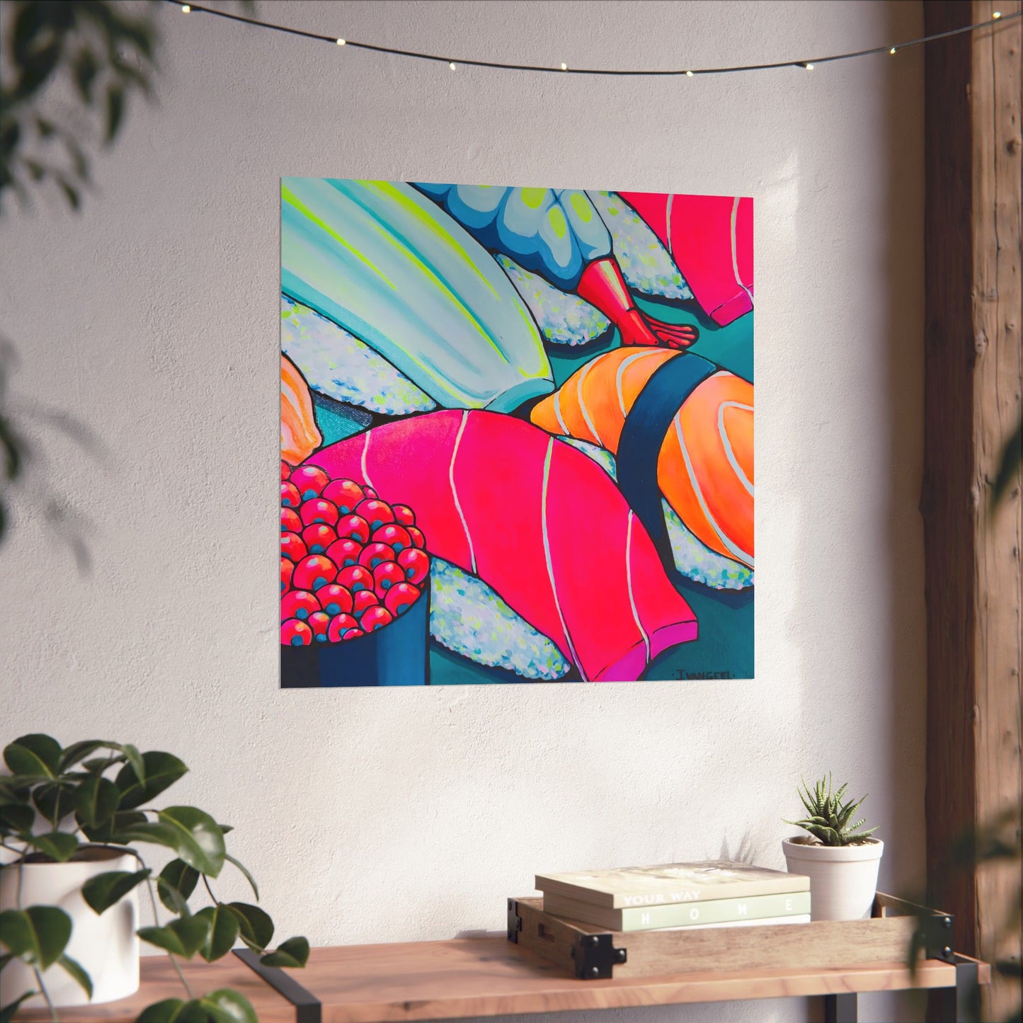 Affiche d'art Giclée Sushi Néon