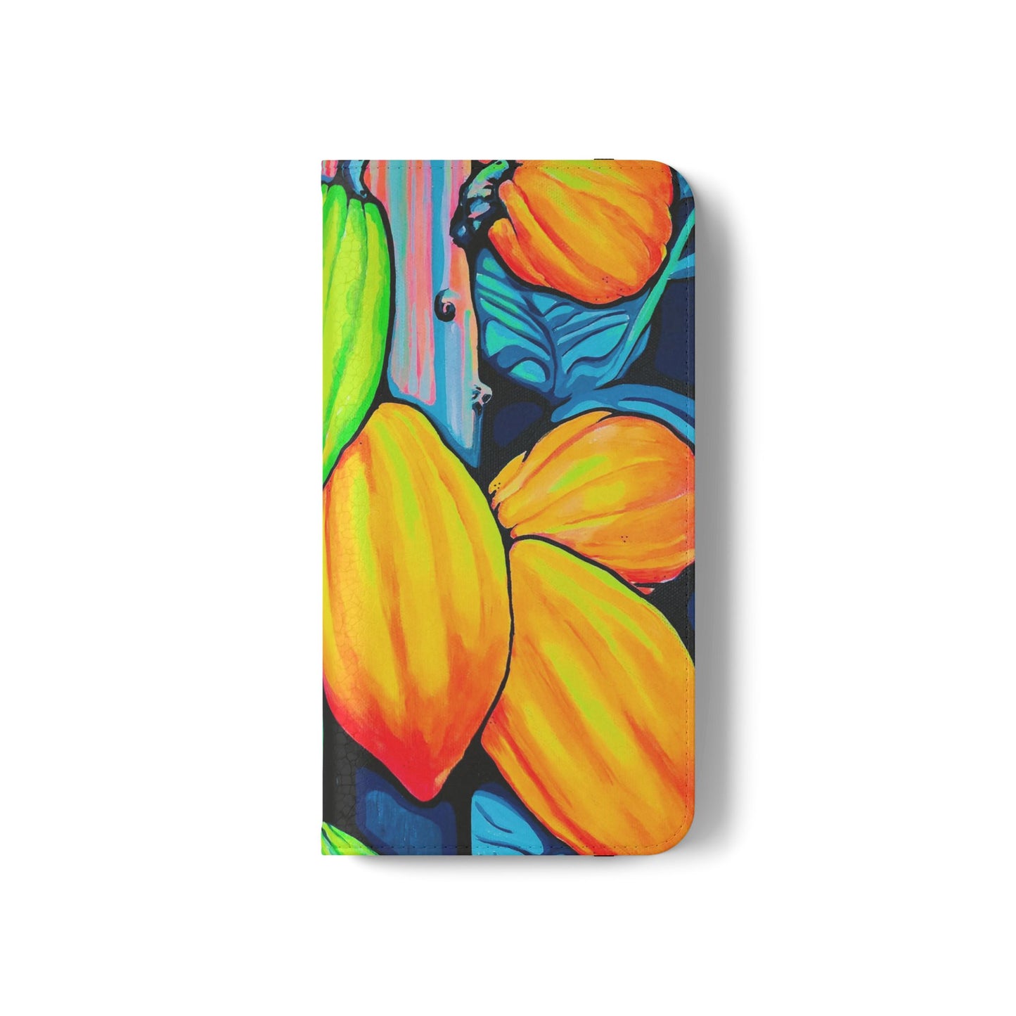 Neon Cacao Flip Phone Case – Wallet Cover with Card Slots