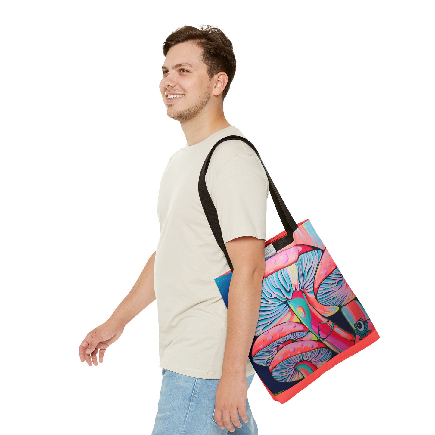 Premium Trippy Mushrooms Tote Bag, Original Artist Design, Reusable Shopping Tote, Eco-Friendly