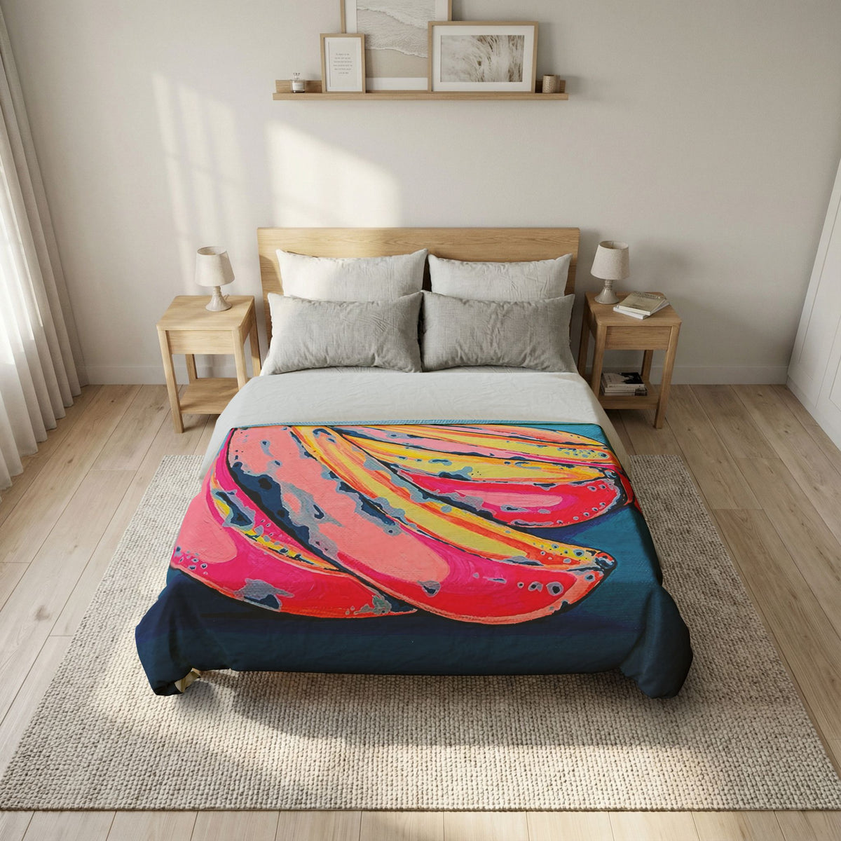 Neon Bananas Duvet Cover