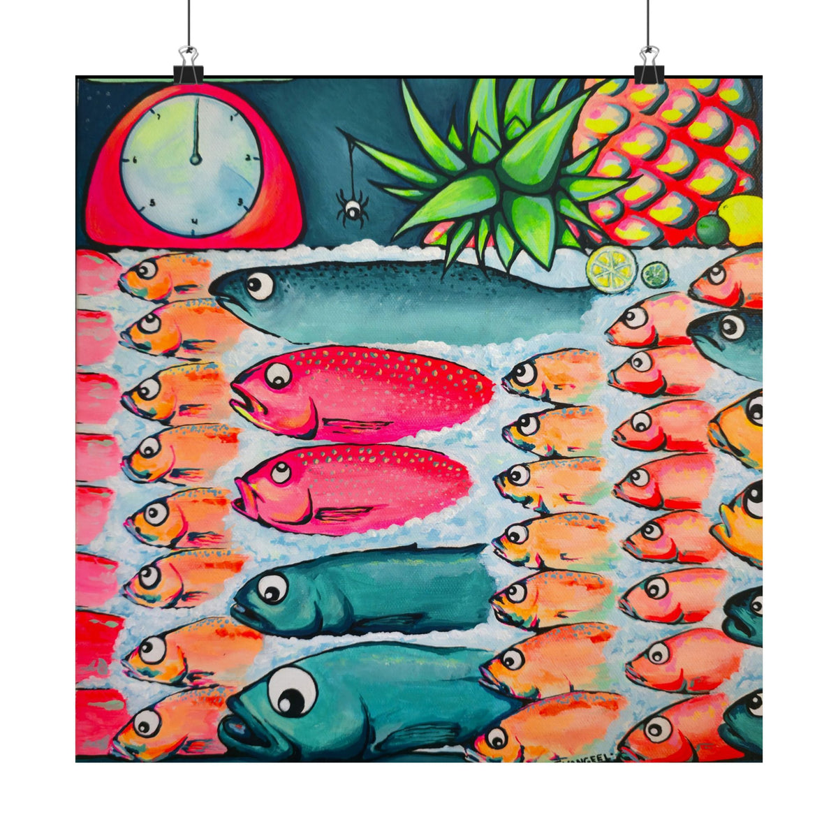 Neon Cabo Fish Market Giclée Art Poster