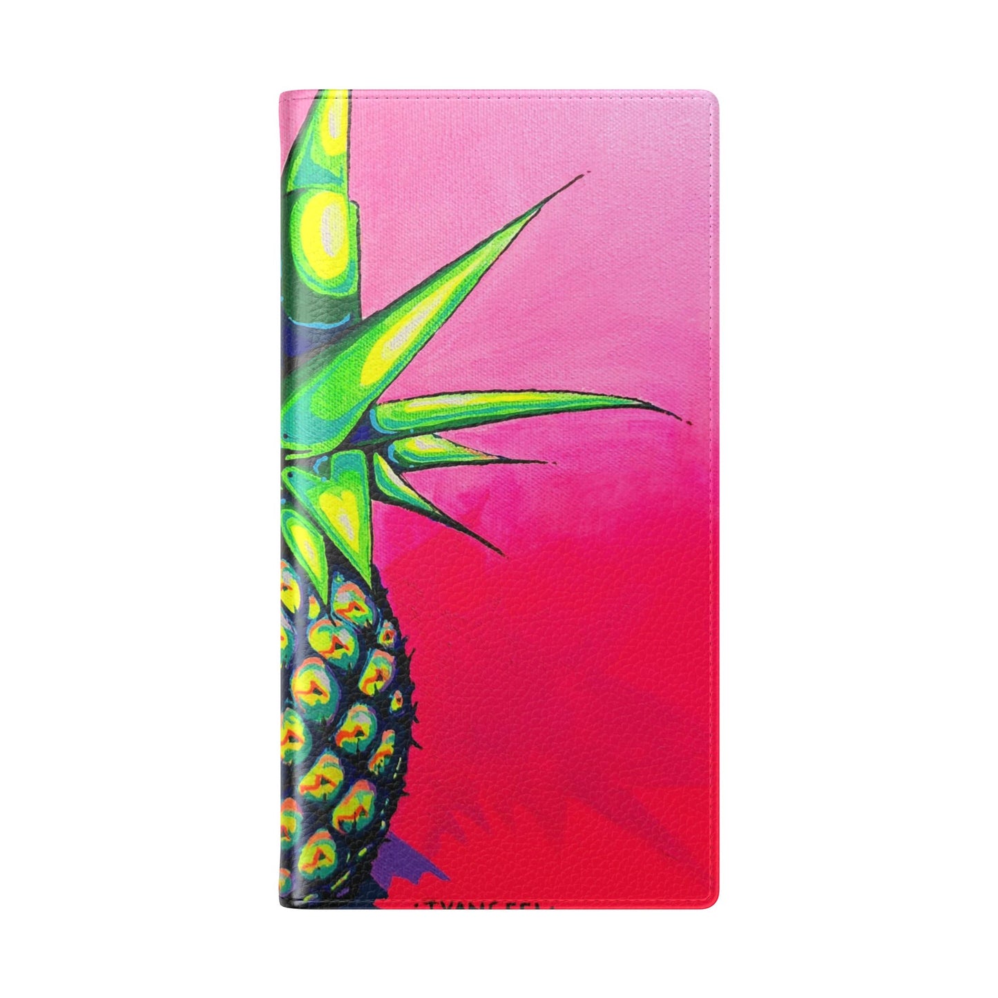 Neon Pineapple Flip Phone Case – Wallet Cover with Card Slots