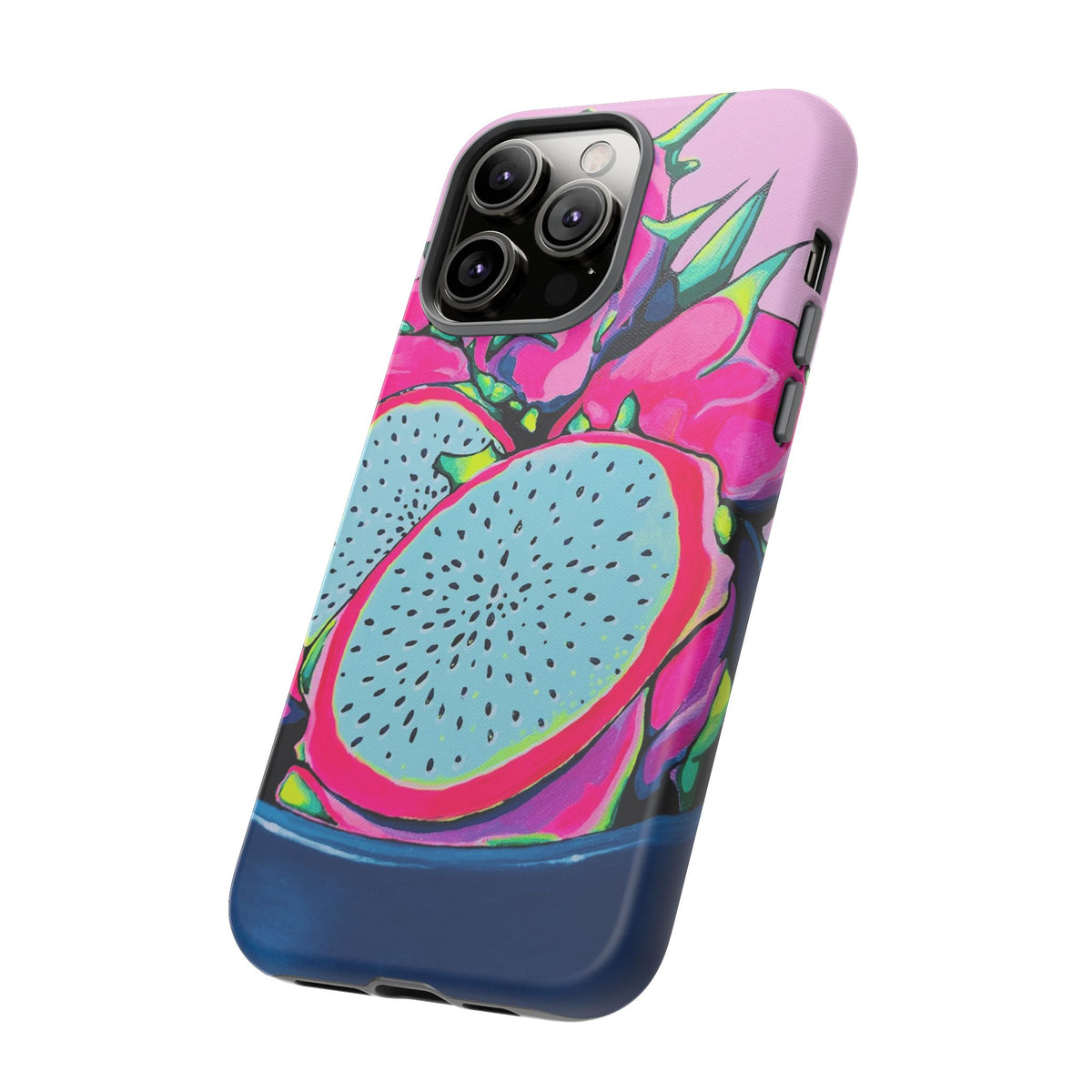 Coque de téléphone résistante Pitaya Rose Néon