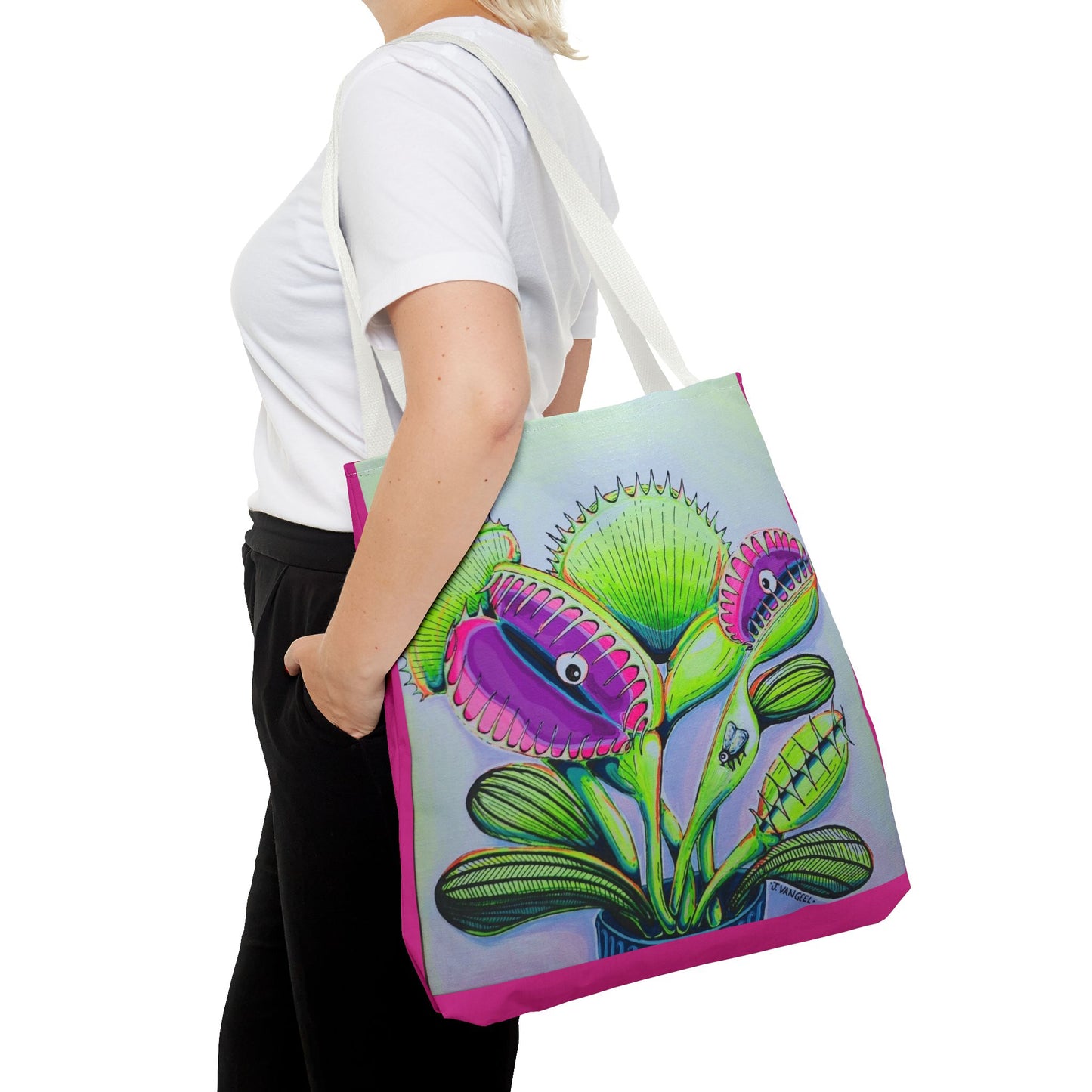 Premium Cyclops Venus Fly Trap Tote Bag, Original Artist Design, Reusable Shopping Tote,  Eco-Friendly