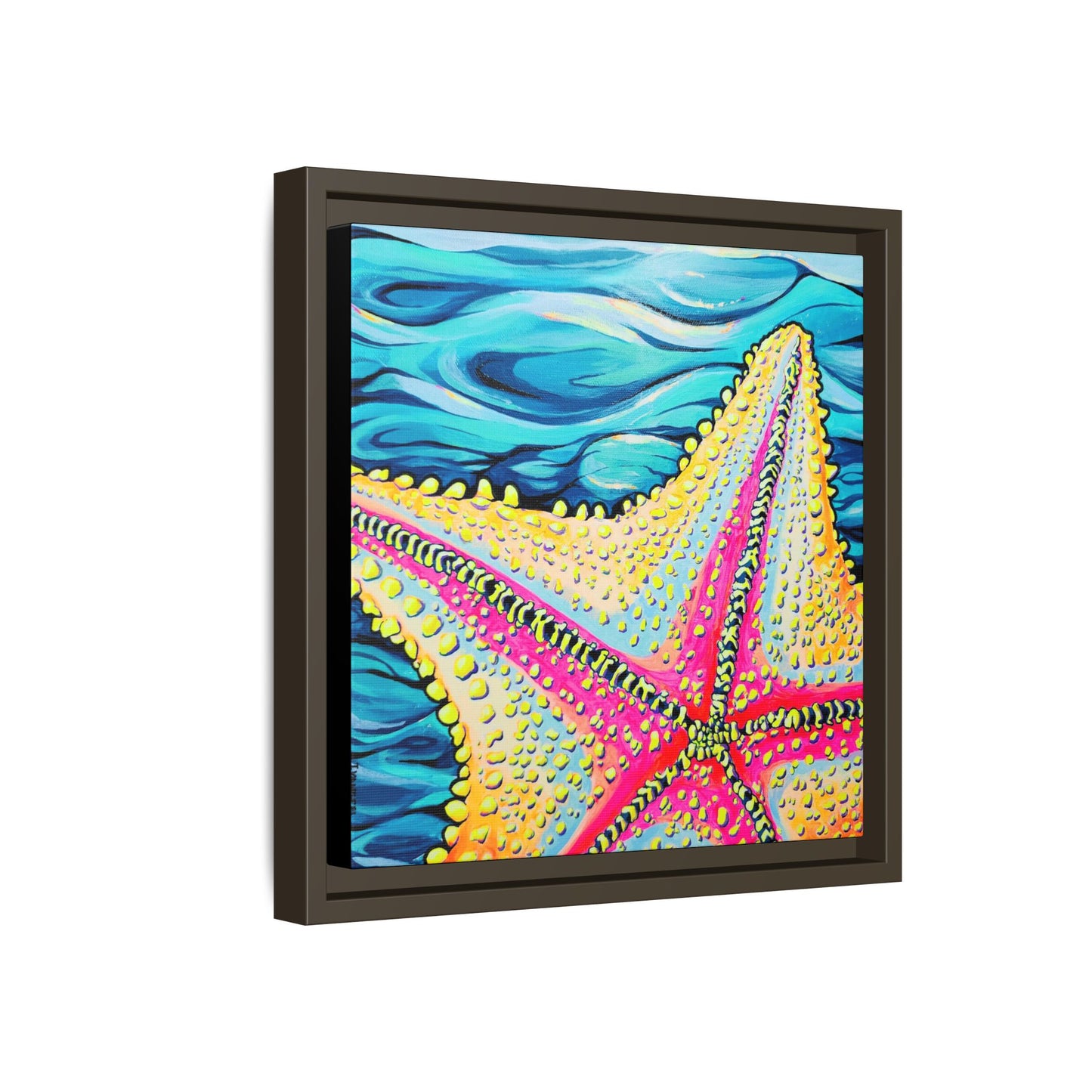 Framed Starfish Beach Bocas Canvas Print