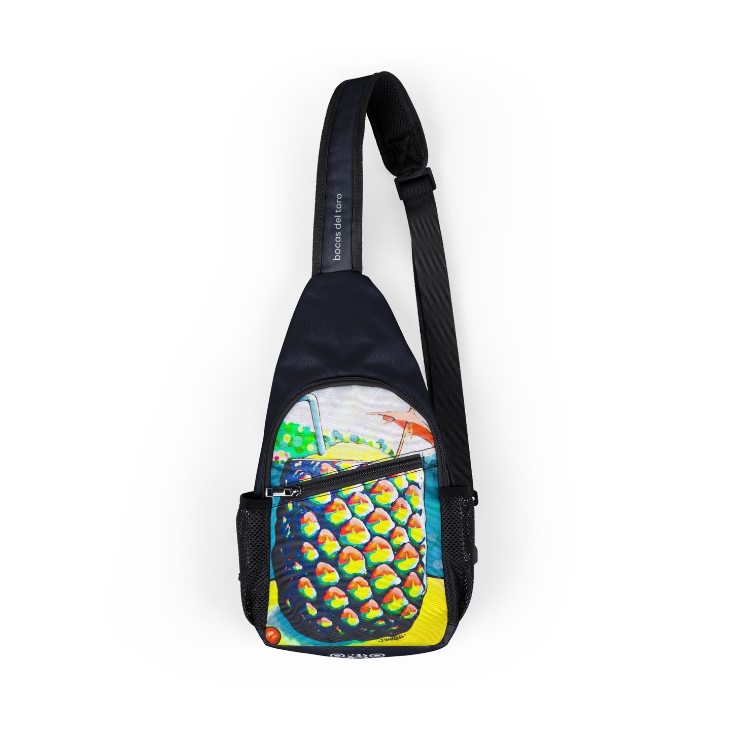 Neon Piña Colada Art Sling Bag - Travel or Everyday Chest Bag