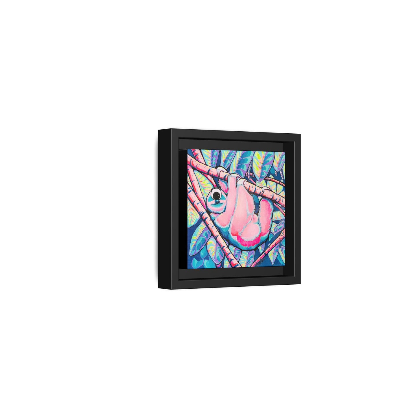 Framed Cyclops Sloth Canvas Print