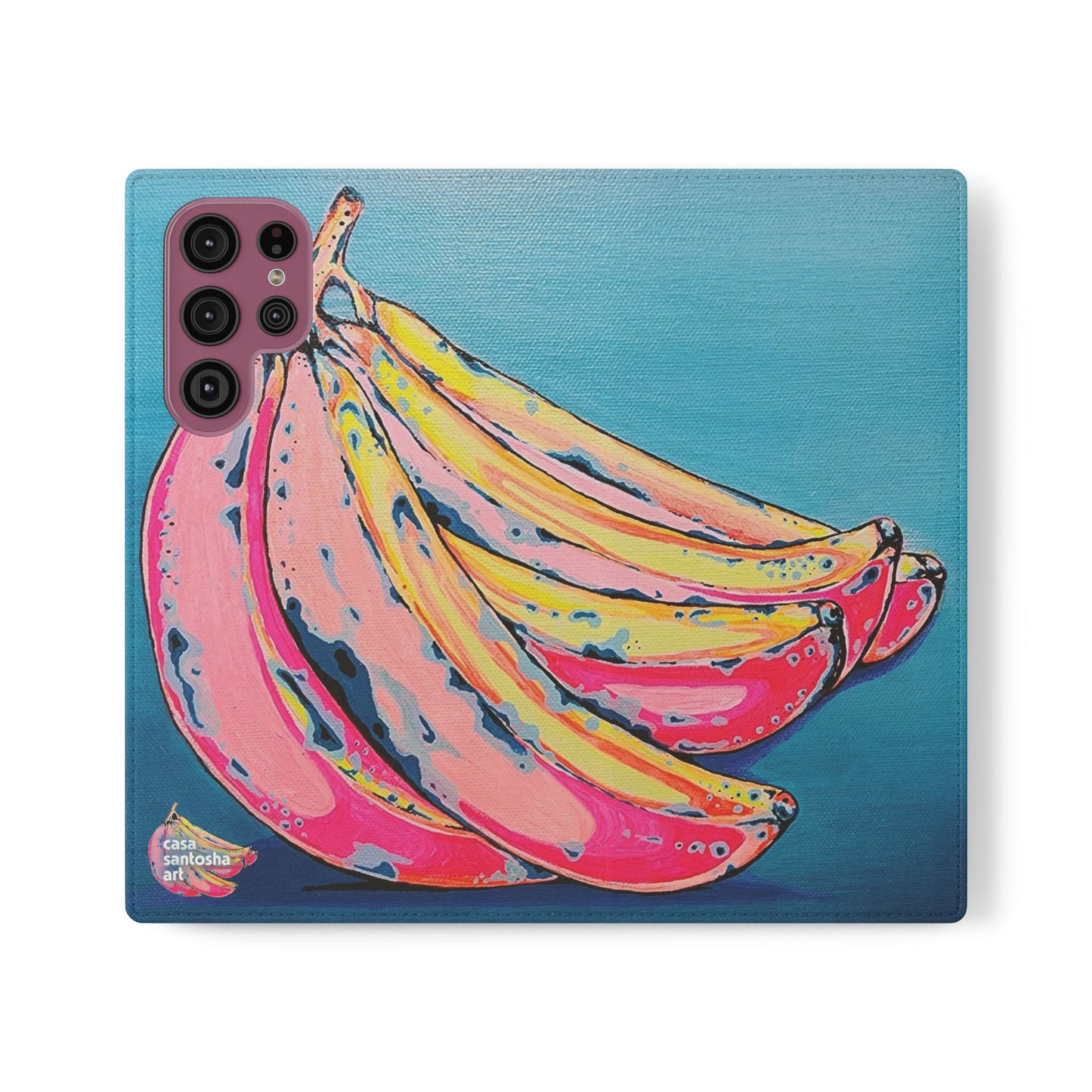 Neon Bananas Flip Phone Case – Wallet Cover with Card Slots