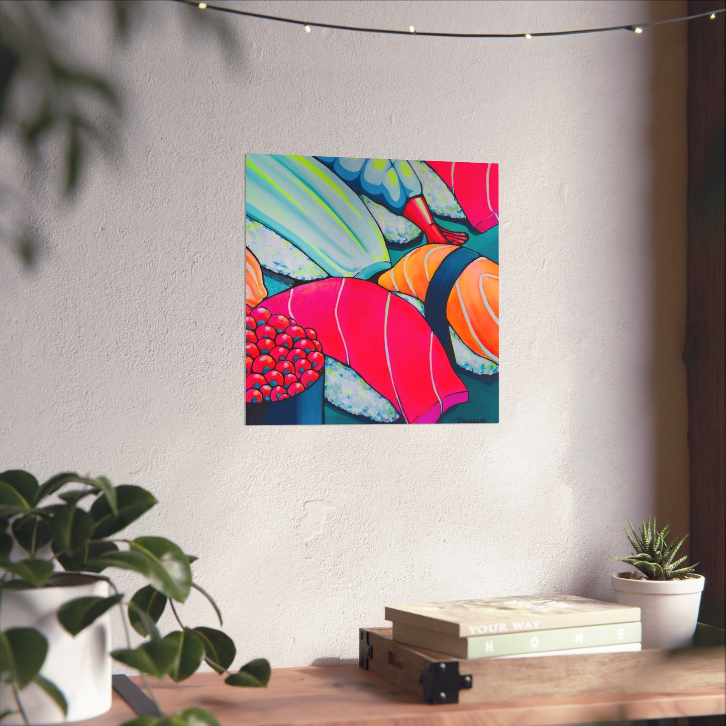 Affiche d'art Giclée Sushi Néon