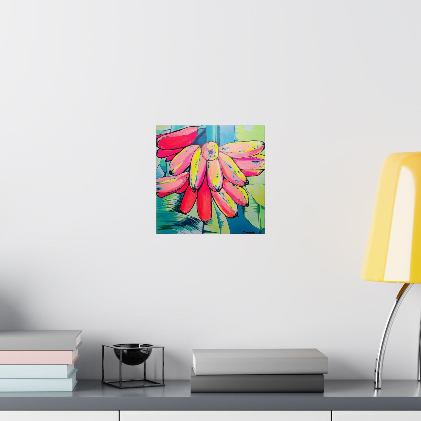 Neon Primitivo Bananas Giclée Art Poster