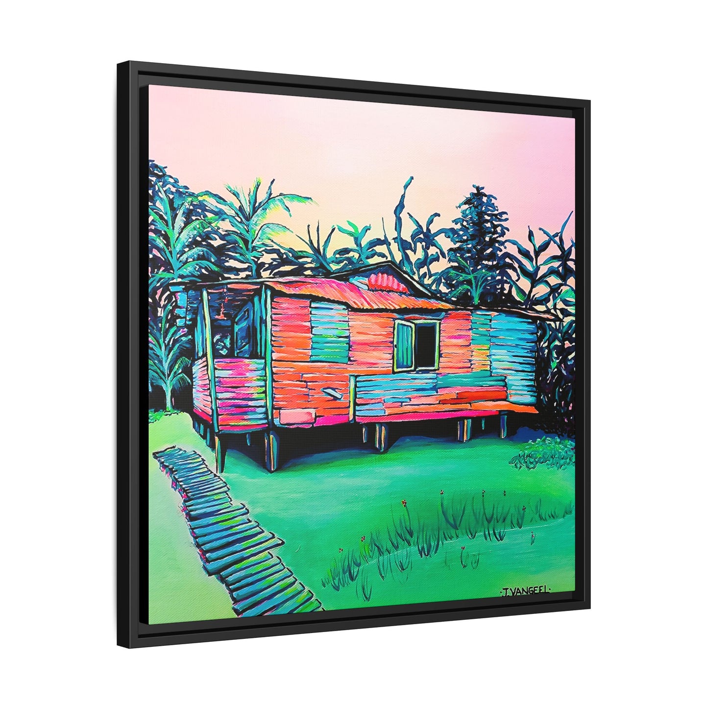 Framed Luis Russell House Bocas Canvas Print