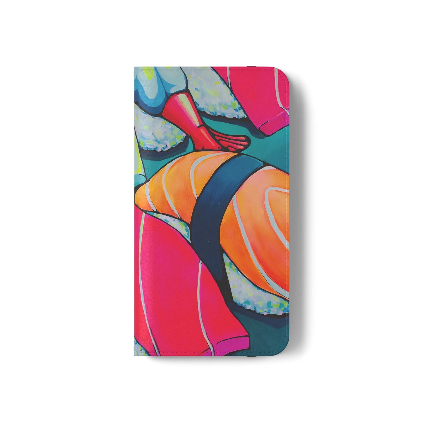Étui portefeuille pour téléphone à clapet Neon Sushi avec porte-cartes