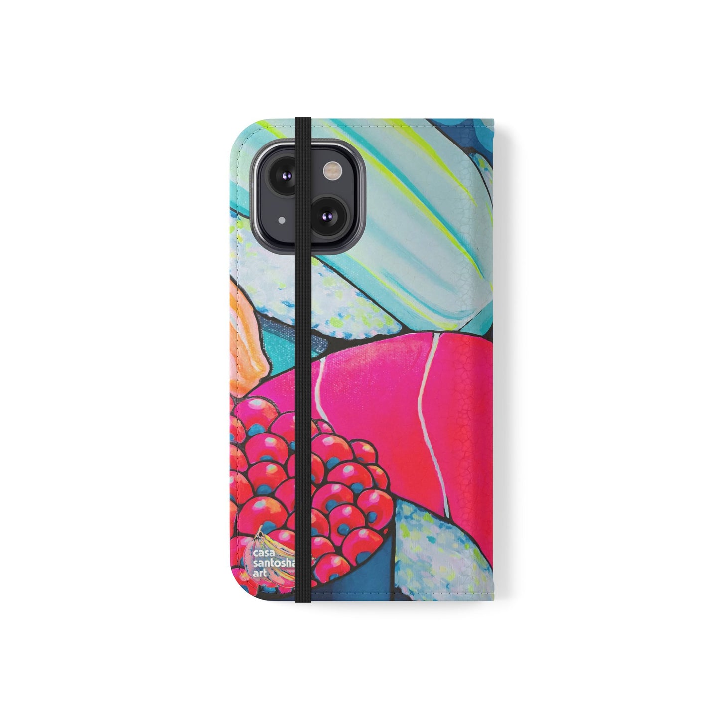 Étui portefeuille pour téléphone à clapet Neon Sushi avec porte-cartes