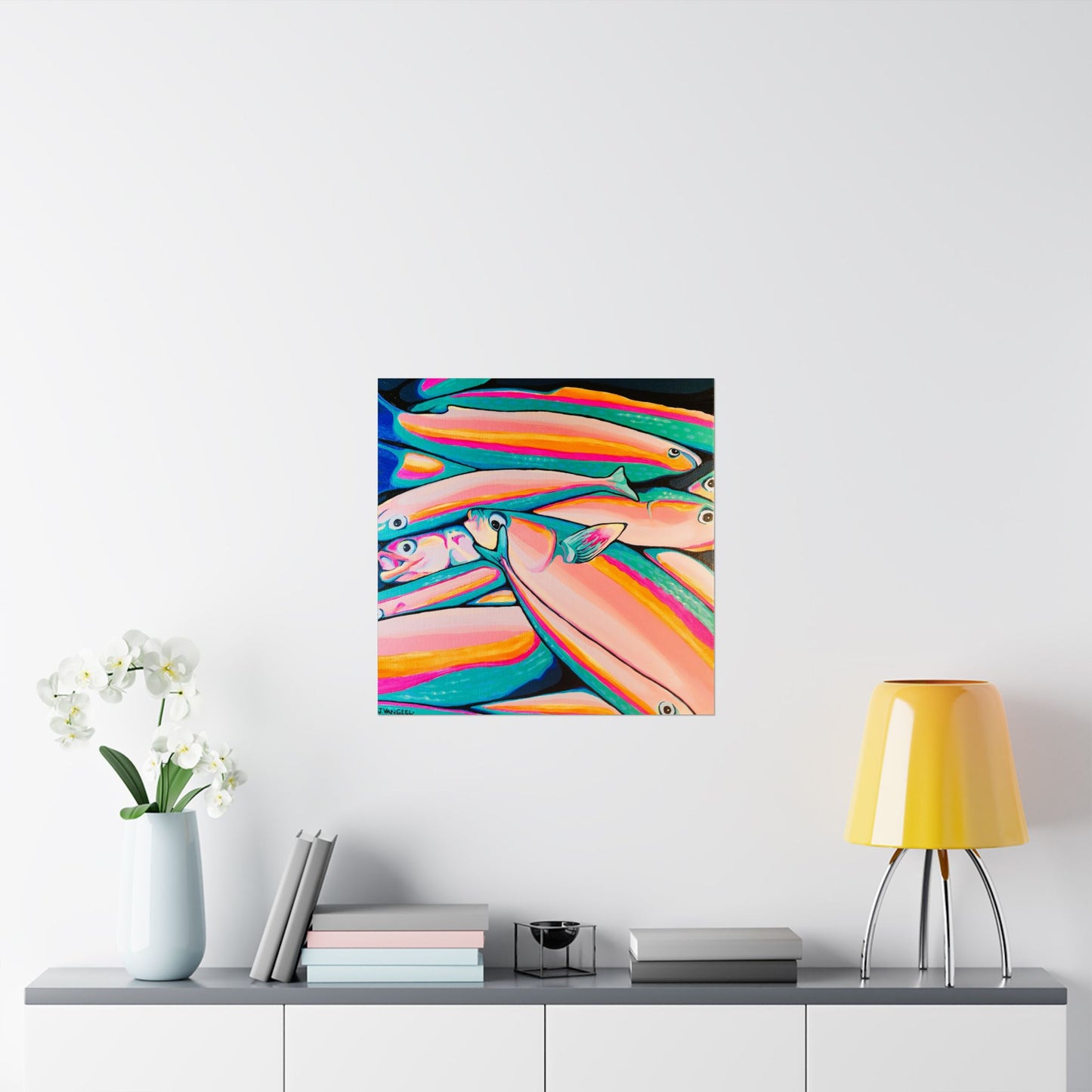 Neon Fish Giclée Art Poster