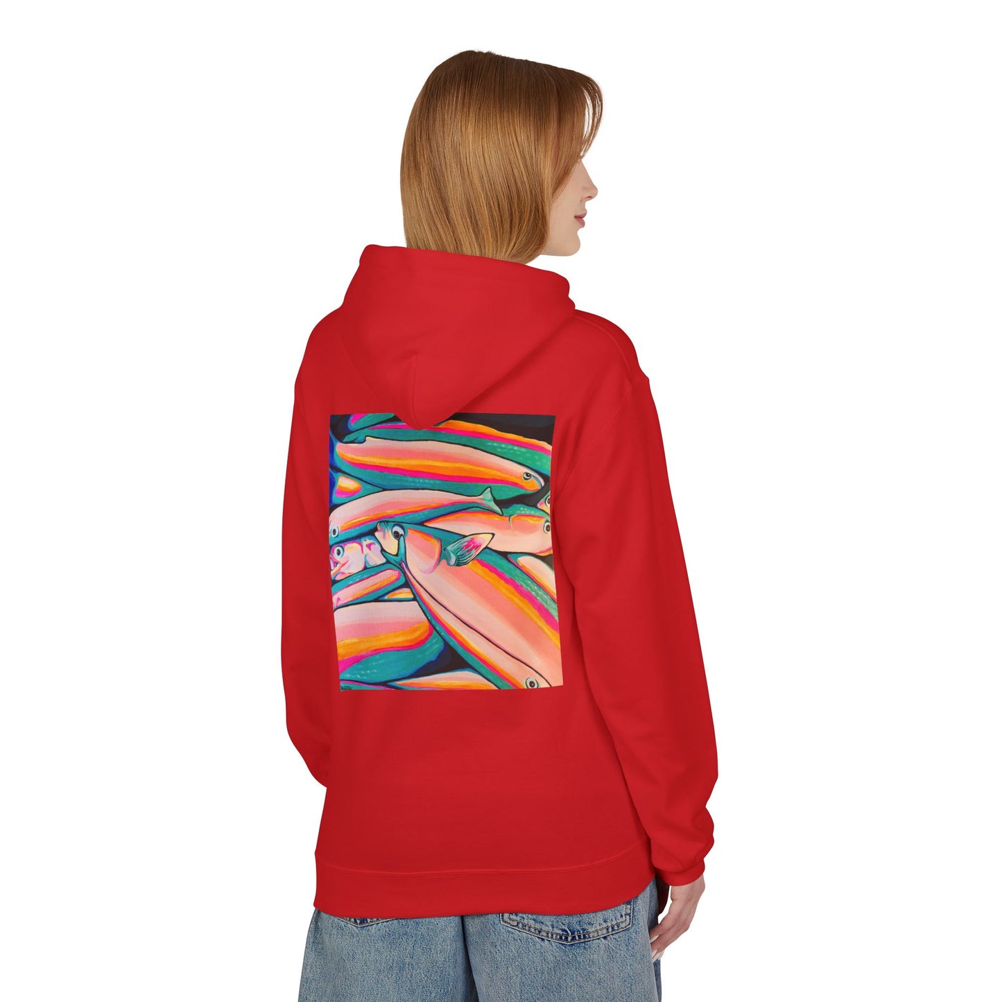 Unisex Neon Fish Soft Hoodie