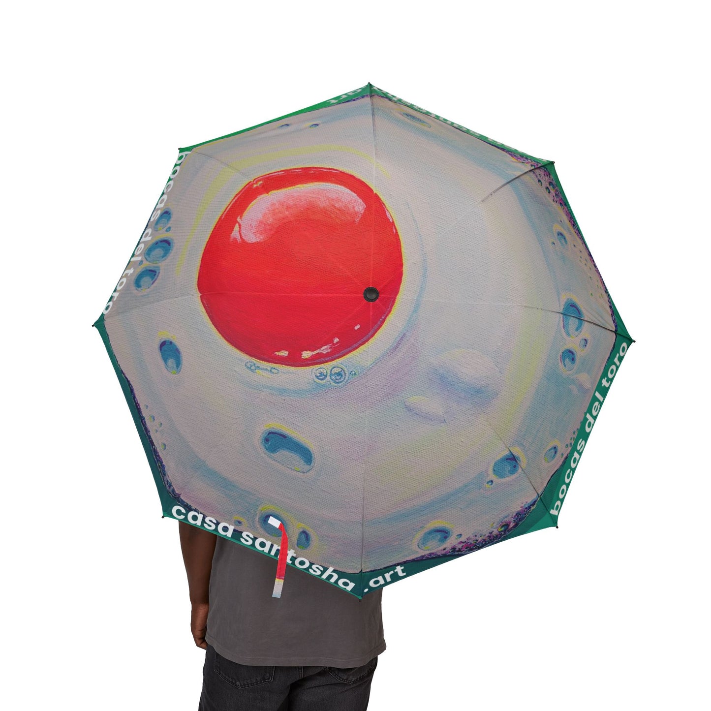 Neon Fried Egg Umbrella - Foldable & Stylish Rain Gear
