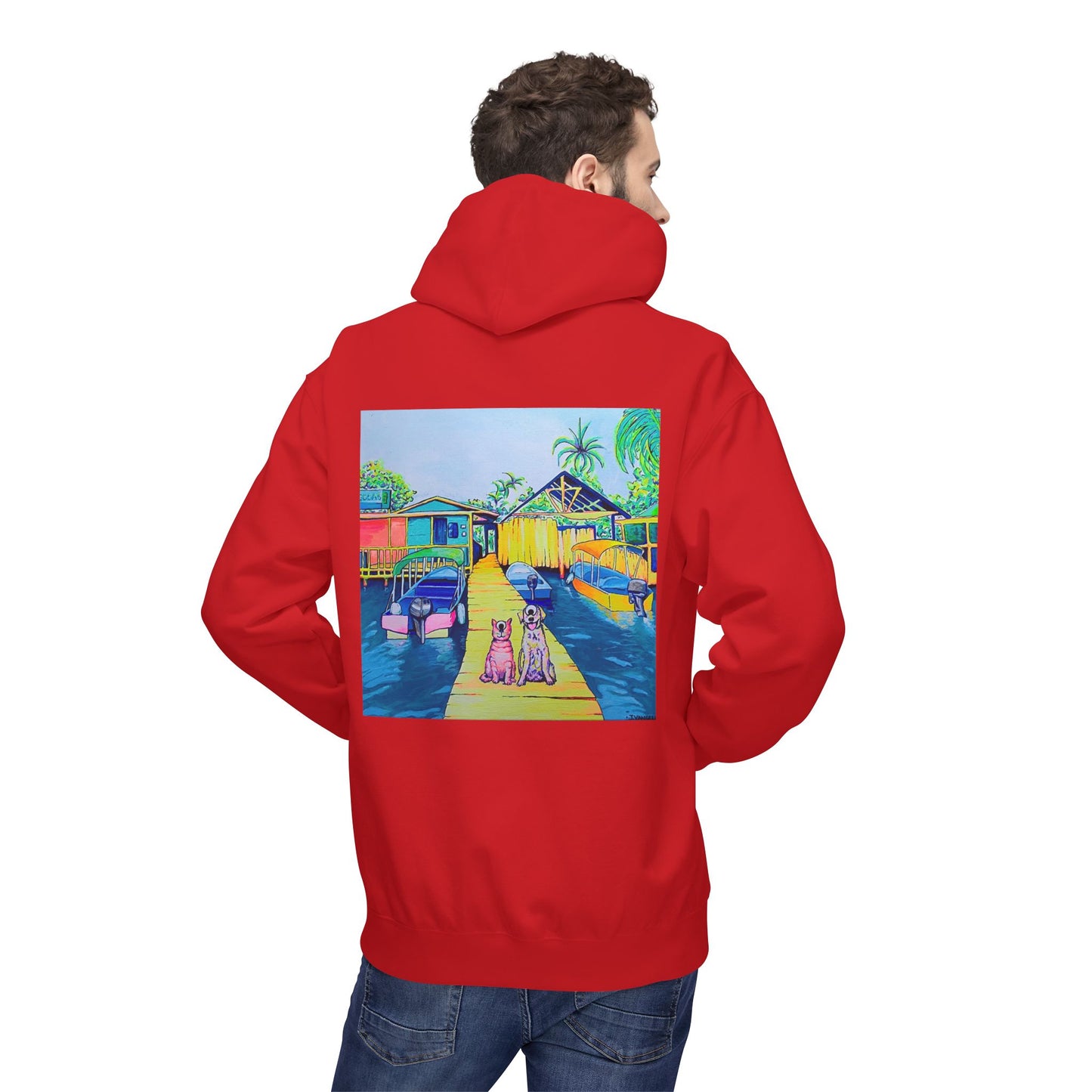 Unisex Cyclops Cat and Dog in Bocas Soft Hoodie