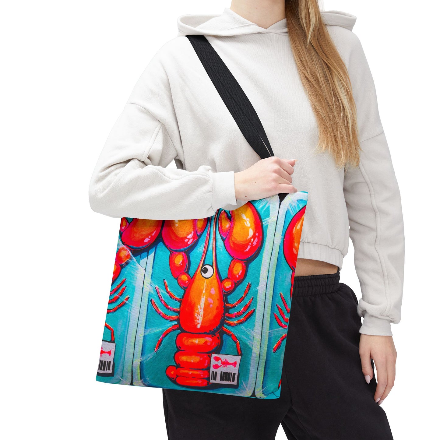 Premium Neon Lobster Tote Bag, Original Artist Design, Reusable Shopping Tote,  Eco-Friendly