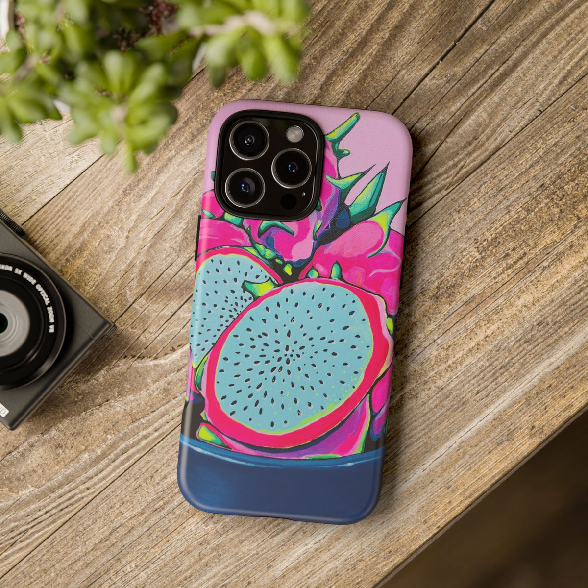 Coque de téléphone résistante Pitaya Rose Néon