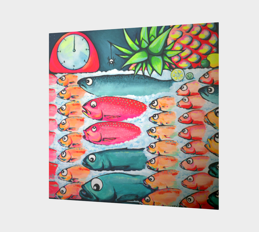 Neon Cabo Fish Market Aluminum Wall Art